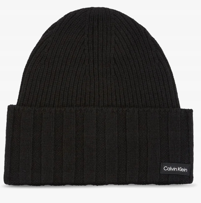 Calvin Klein Elevated Rib Beanie čepice černá