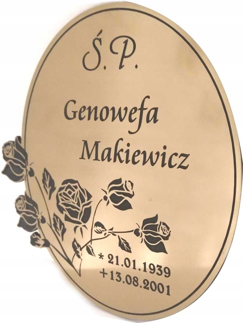 Tablica nagrobna tabliczka GRAWEROWANA GRUBA 3 mm