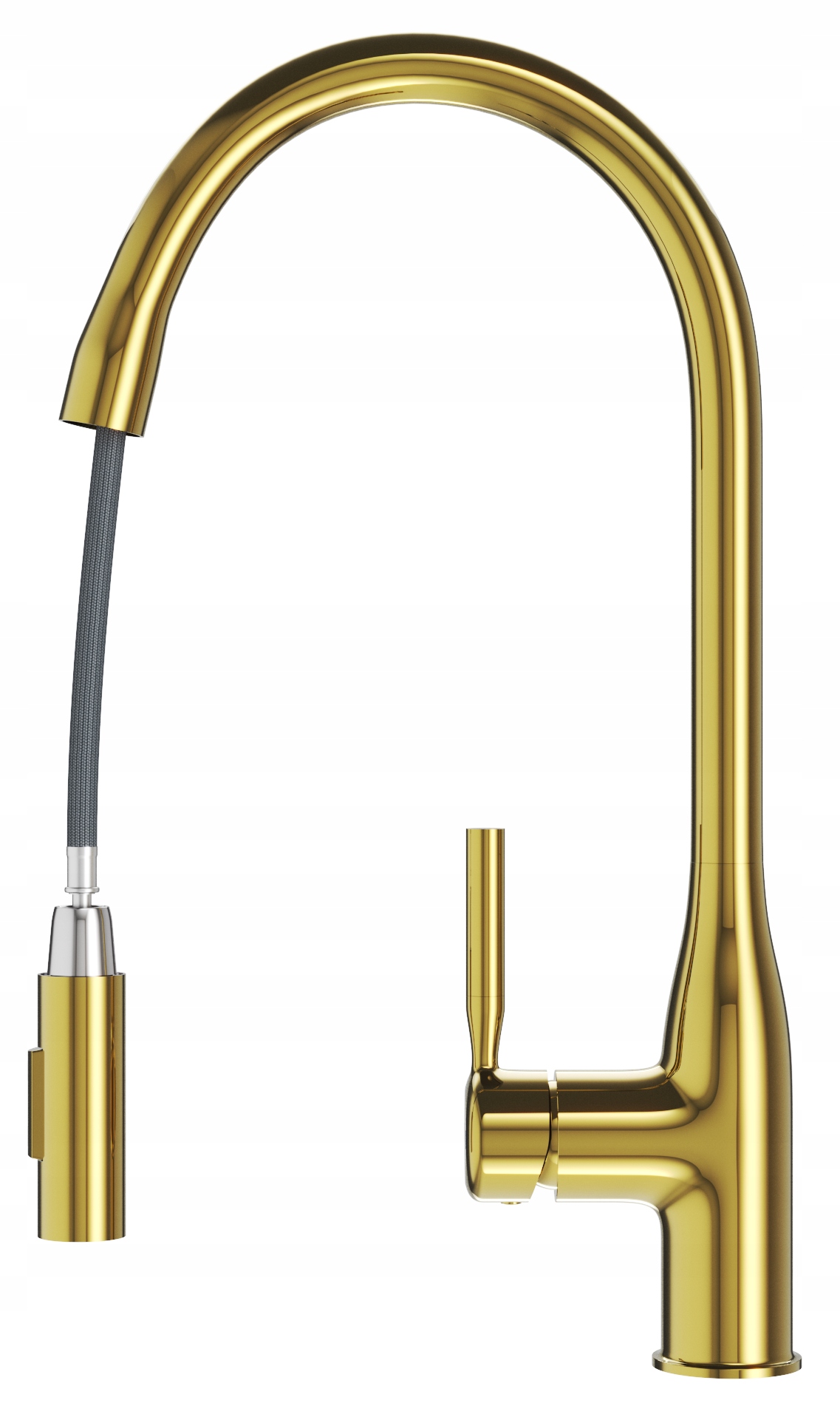 Kuchynská Batéria S Výsuvným Zlatým Výtokom, Dvojfunkčná, Moderná Fossa