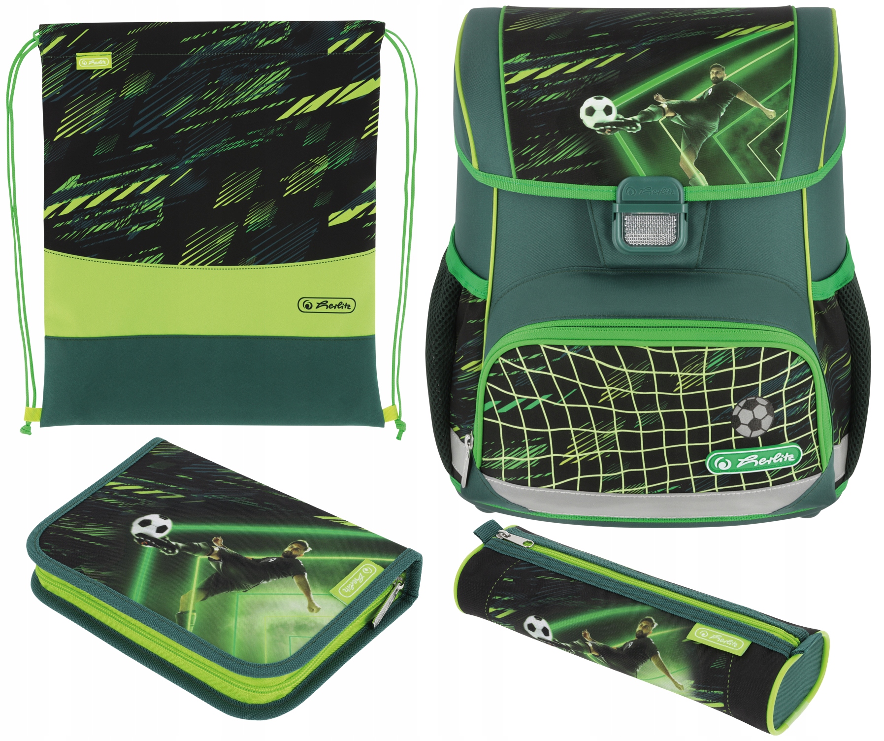 TORNISTER SZKOLNY HERLITZ LOOP PLUS PIŁKA NOŻNA ZESTAW KLASA 1-3