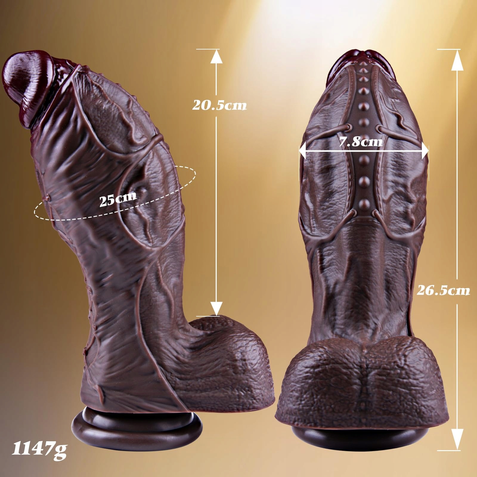 XXL REALISTYCZNY CZARNY DILDO 26,5 CM Z PRZYSSAWKĄ DLA DOŚWIADCZONYCH — miniatura 8