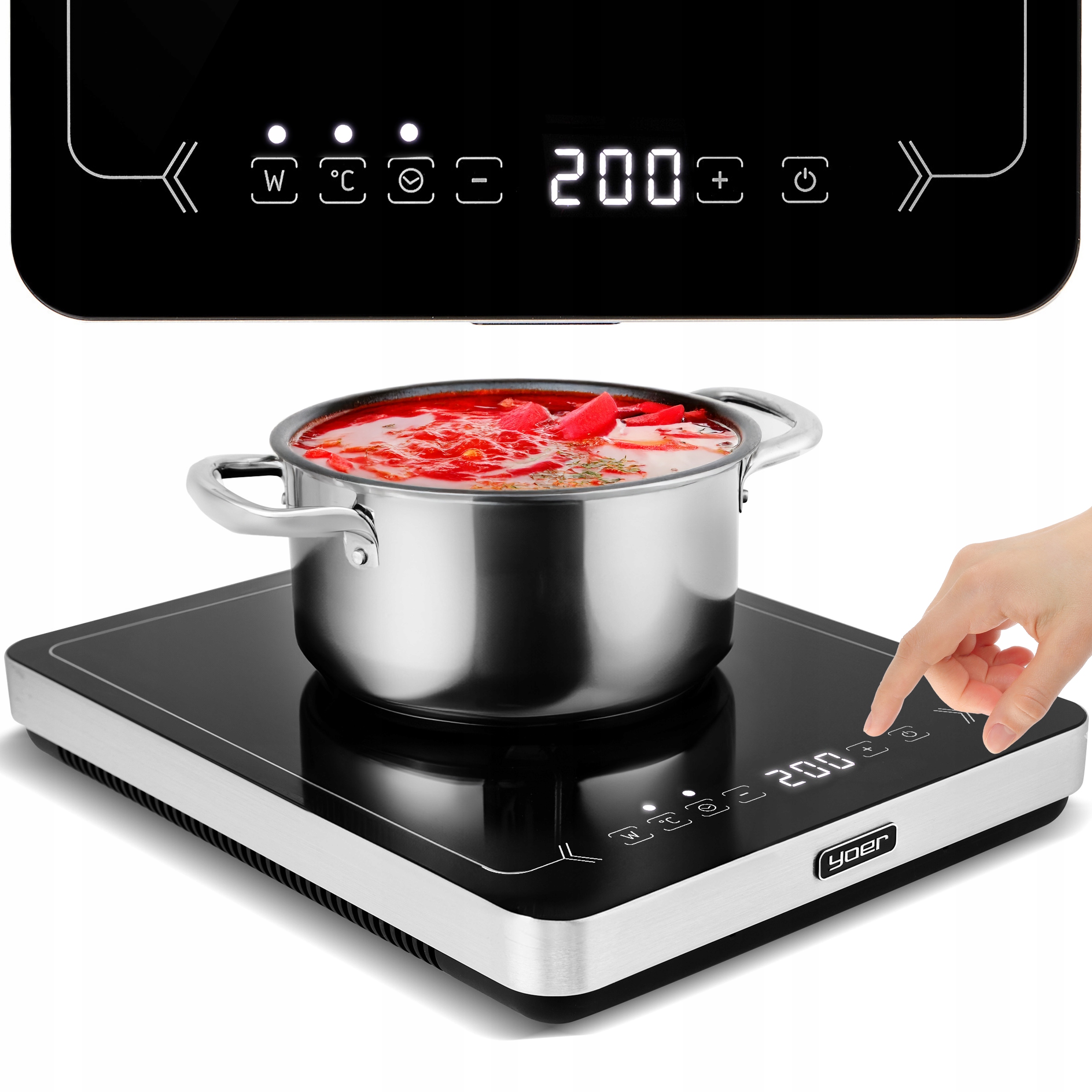 Plyta Indukcyjna Yoer 3000W Przenośna Kuchenka Elektryczna 10 Stopni