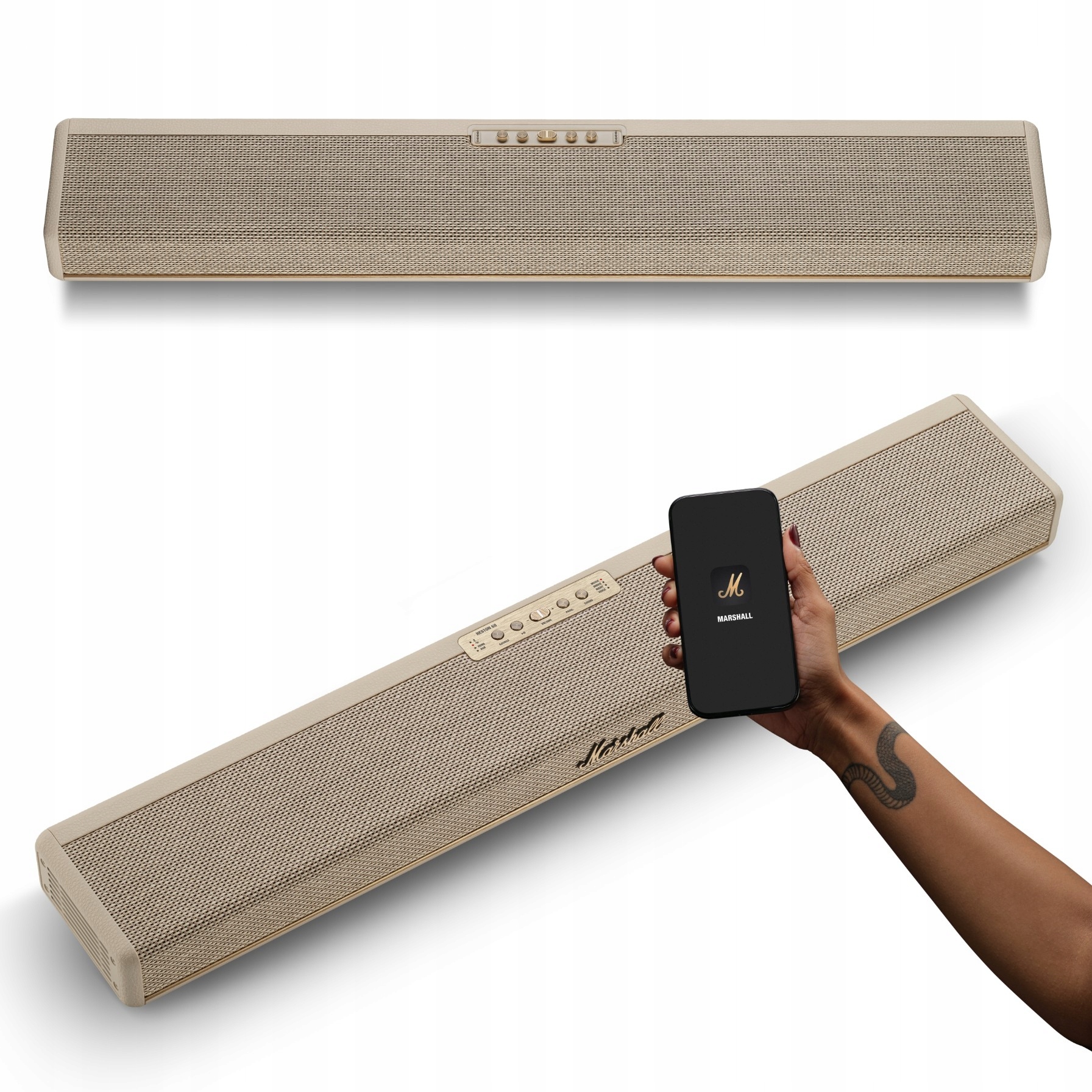 Marshall Soundbar Heston 60 Kremowy Dolby Atmos Bluetooth eARC Aplikacja