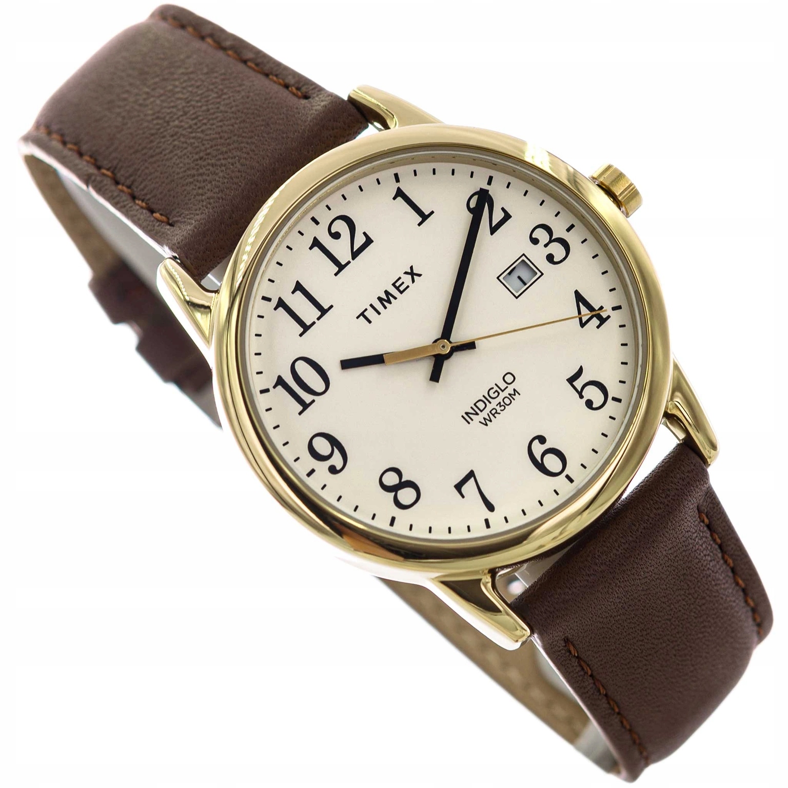 Pánské Hodinky Timex TW2V68900 Easy Reader Hnědé Na Řemínku Datumovka