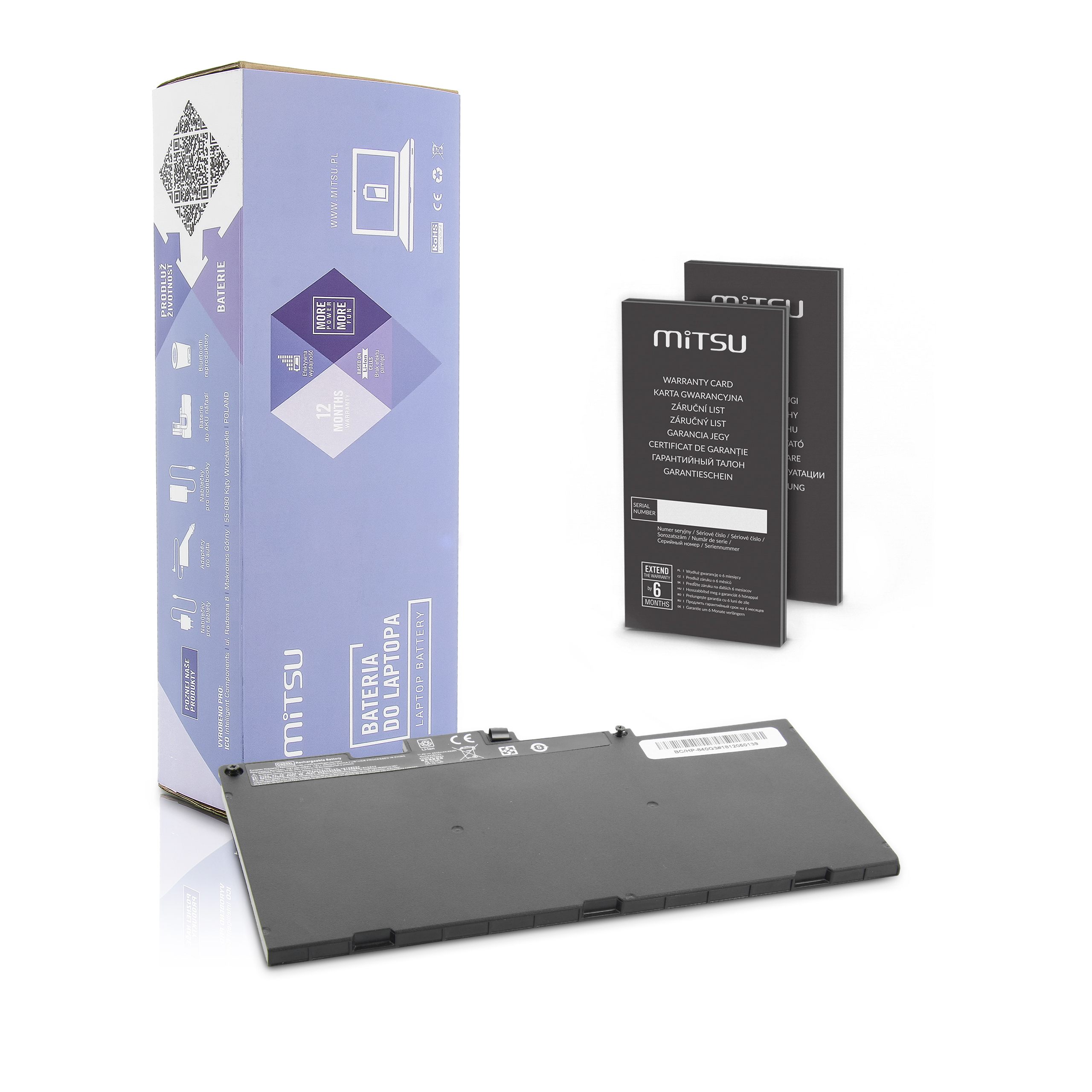 Baterie Mitsu pro Hp EliteBook 840, 850, 4000 mAh