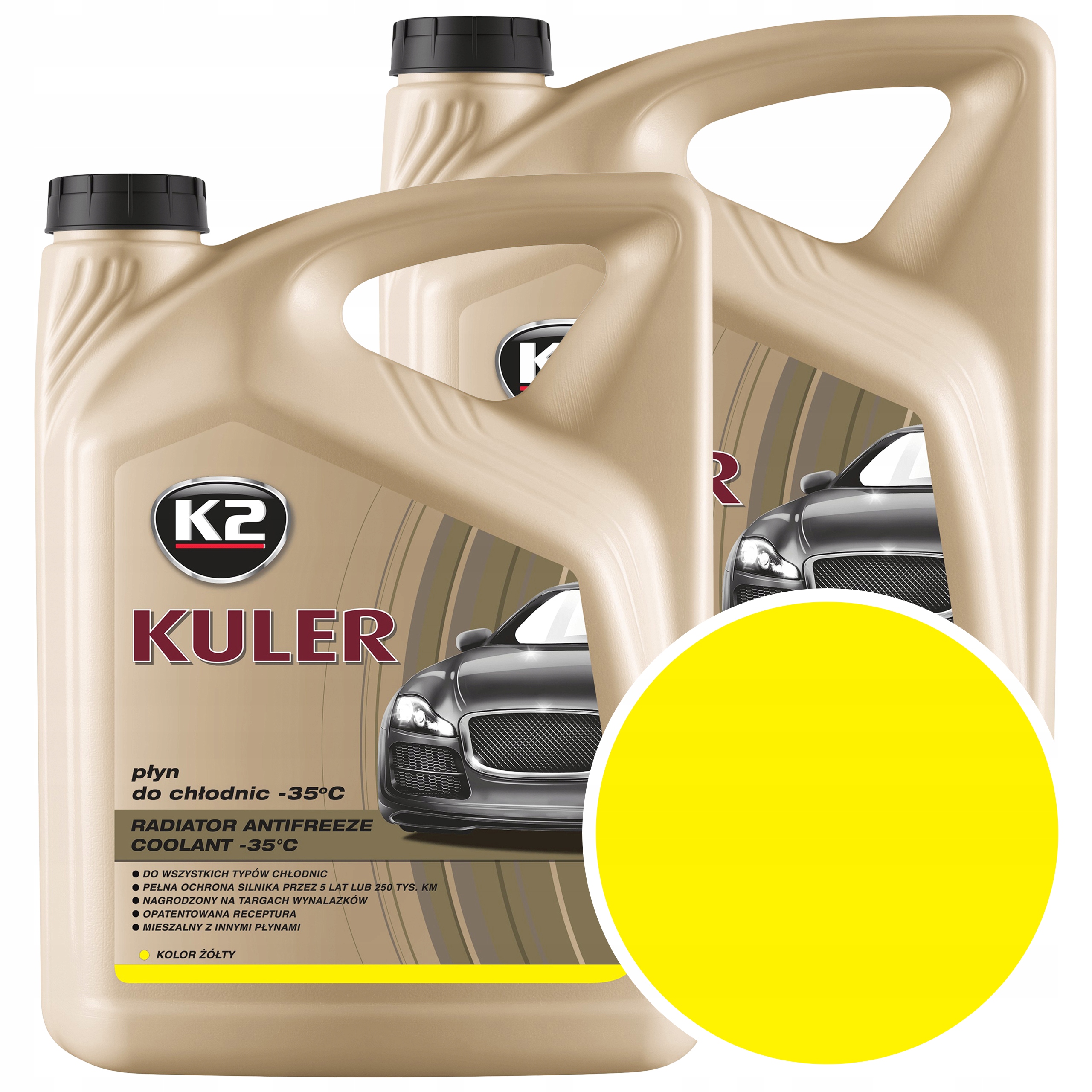 Płyn chłodniczy żółty 10l K2 Kuler G12 5l x2