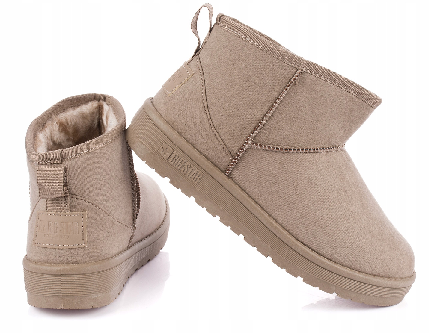 BIG STAR BUTY BOTKI ŚNIEGOWCE OCIEPLANE FUTERKIEM DAMSKIE BEŻOWE r. 39 Model buty botki ocieplane beżowe