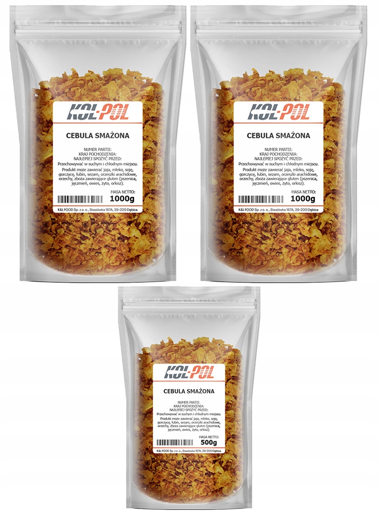 Levně Cibule Smažená 2,5 kg Cibulka pražená, křupavá, vysoká kvalita Kol-Pol