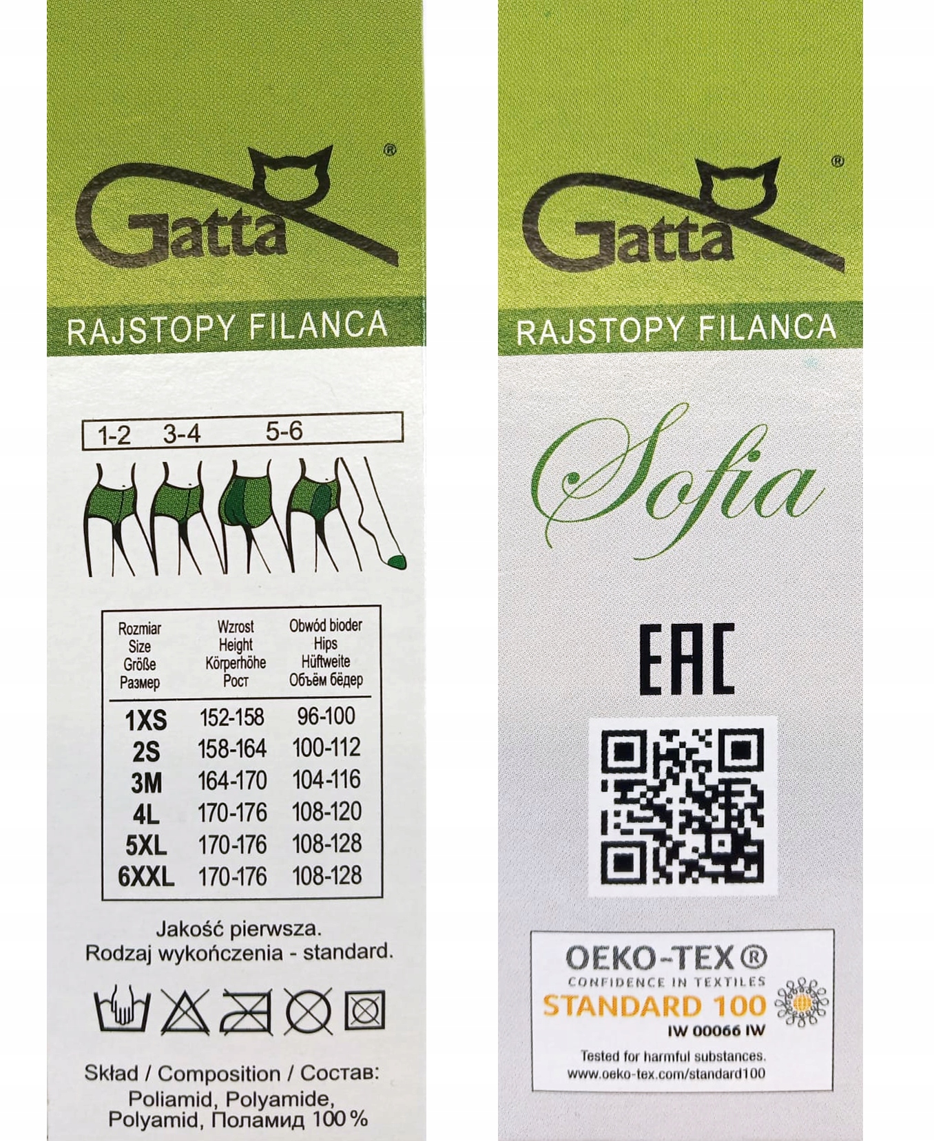 GATTA SOFIA Rajstopy dam. 20 DEN wz.00/2-S/Nero Rozmiar 2