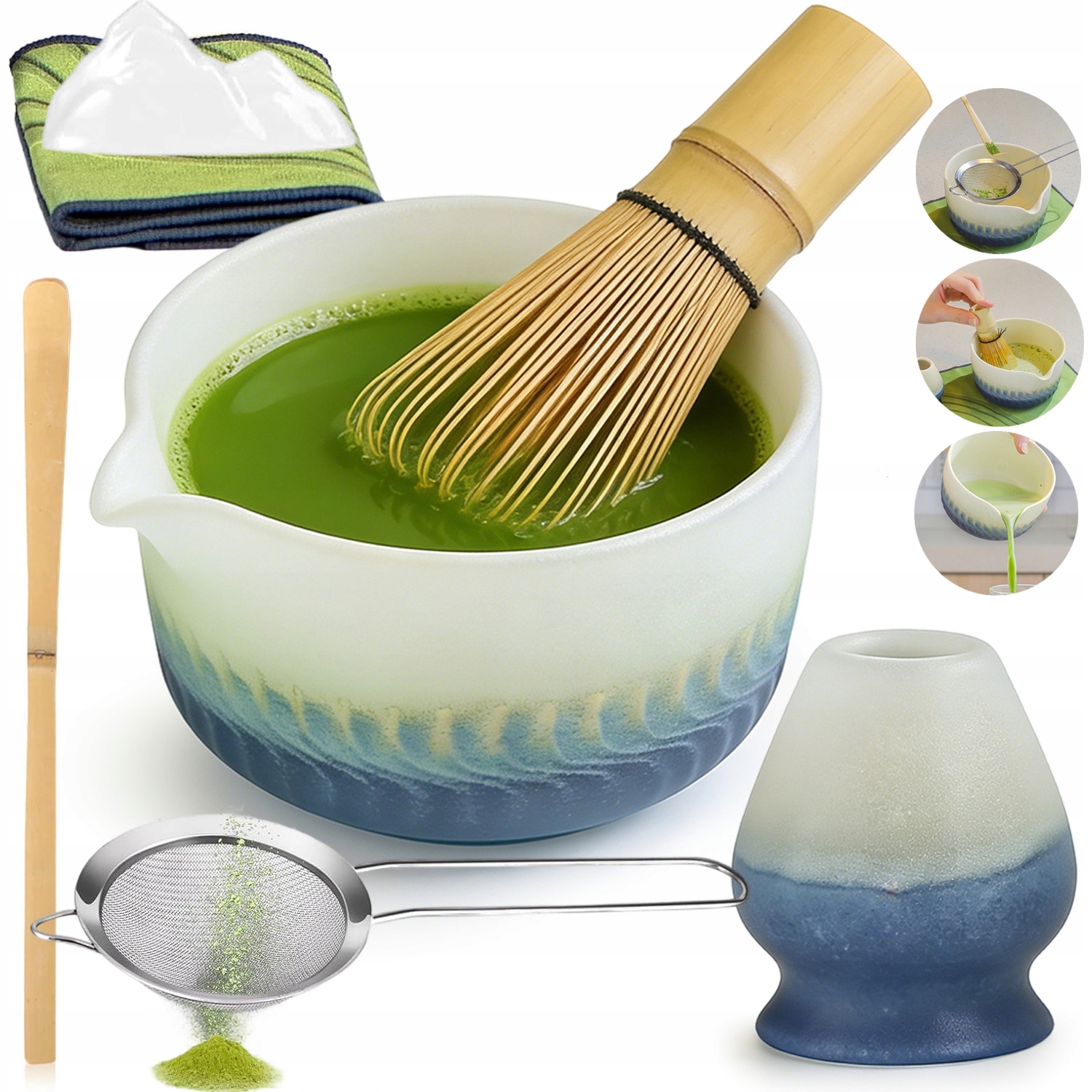 Zestaw Matcha Zestaw Startowy Z Mieszadełkiem I Miseczką Zestaw 7SZT