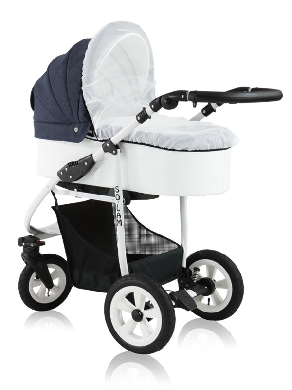 BOMIX UNIWERSALNA PARASOLKA LEN Z UCHWYTEM + MOSKITIERA Kolor dodatkowy szary