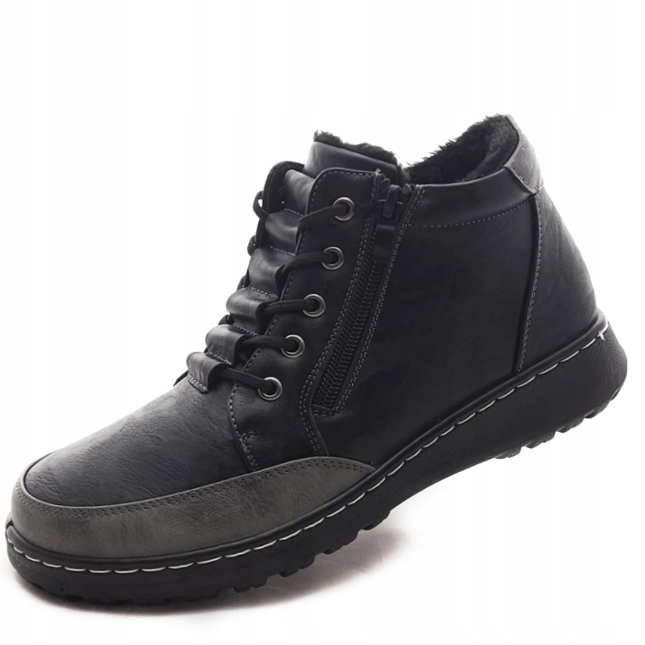 Černé Zateplené dámské kotníkové Kotníkové Boty Se Zipy Potocki 90347