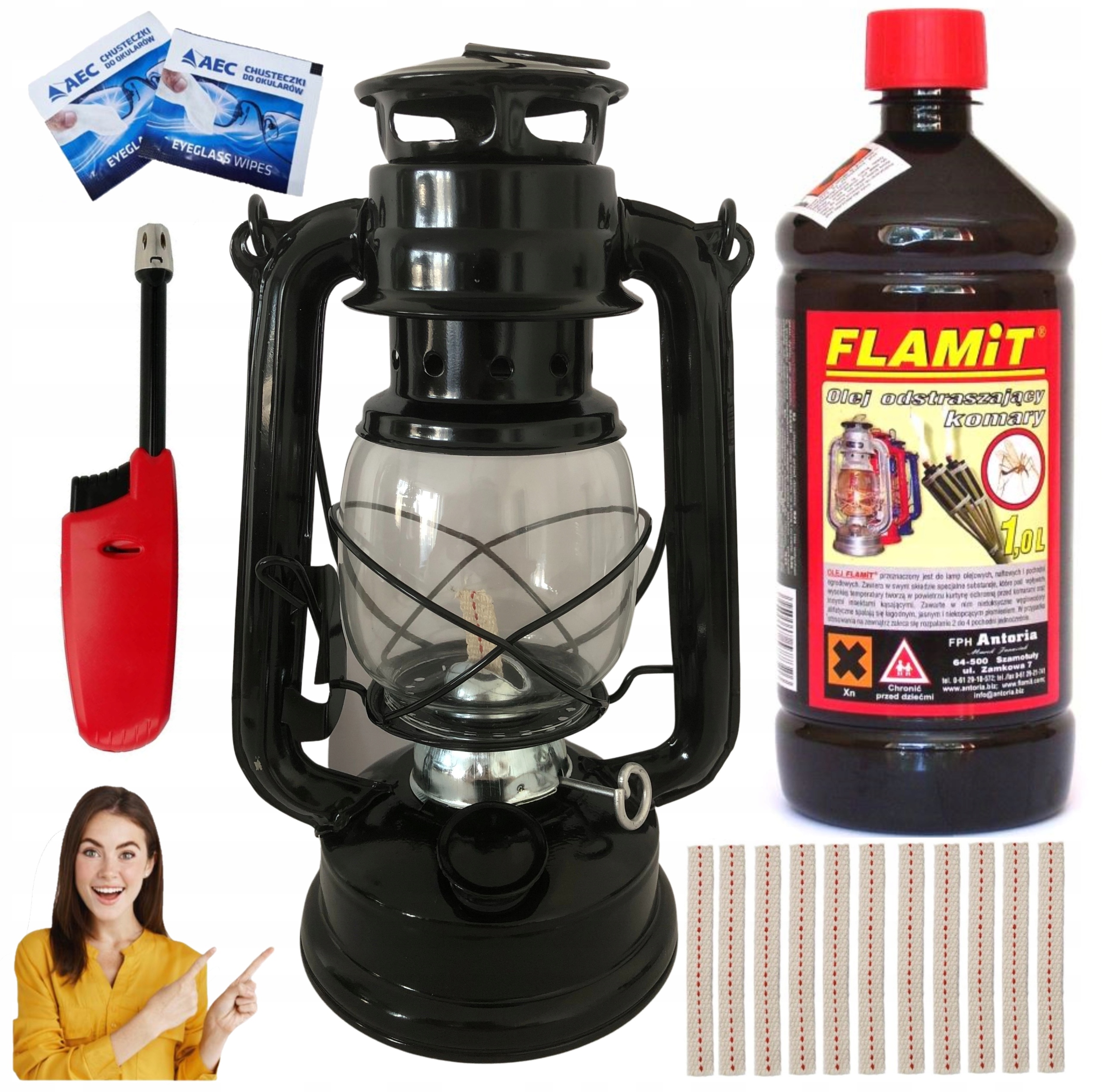 

Lampa Naftowa Knoty+ Nafta Olej Na Komary Zestaw