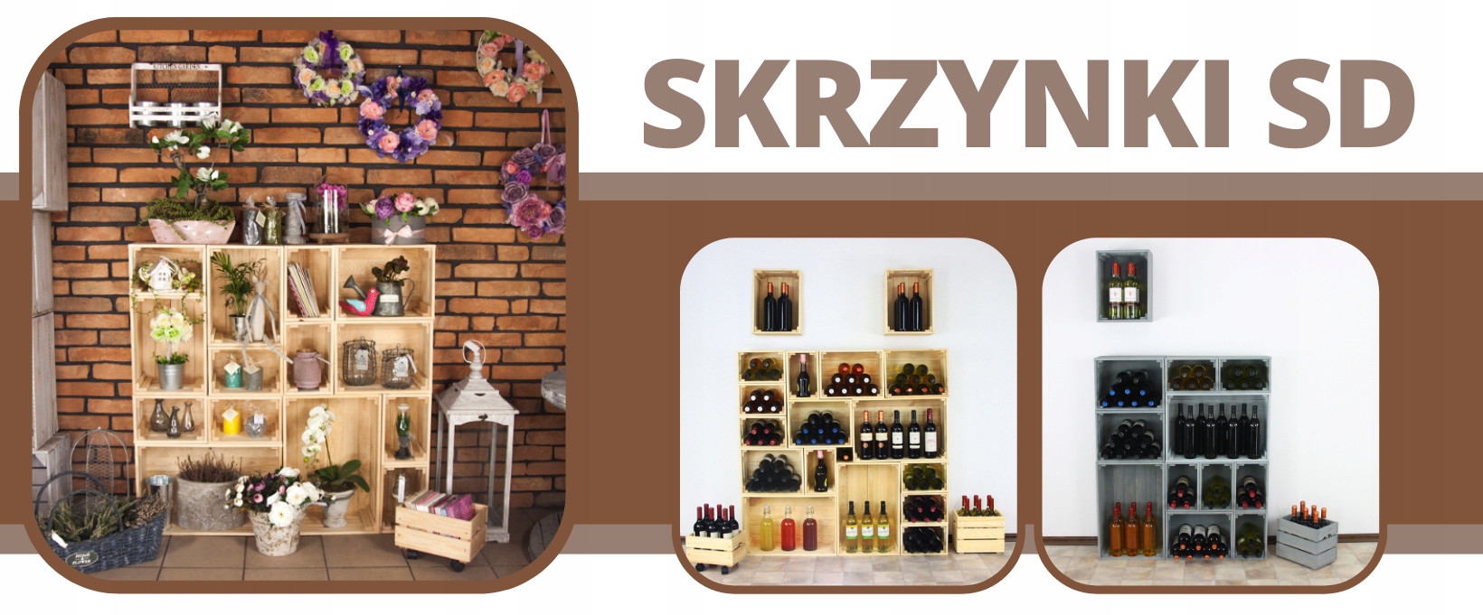 Drewniana Skrzynka 22x40x30 cm SD - Szara Stan opakowania oryginalne