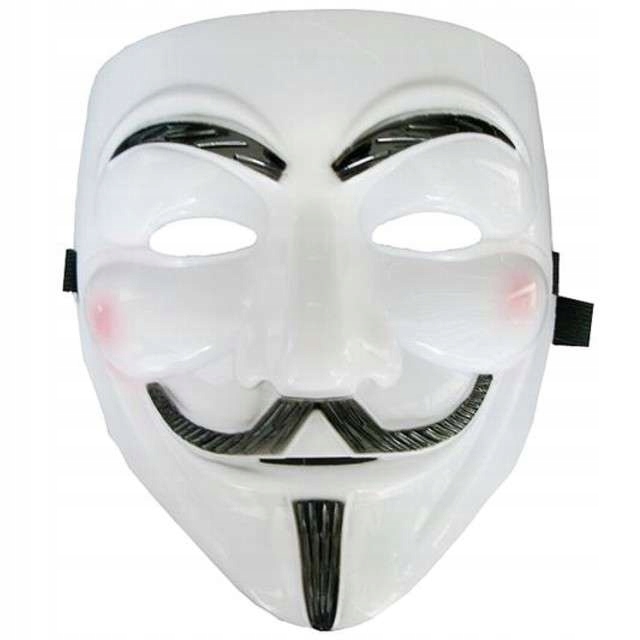 

Maska V jak Vendetta Anonymous, Guy Fawkes Biała