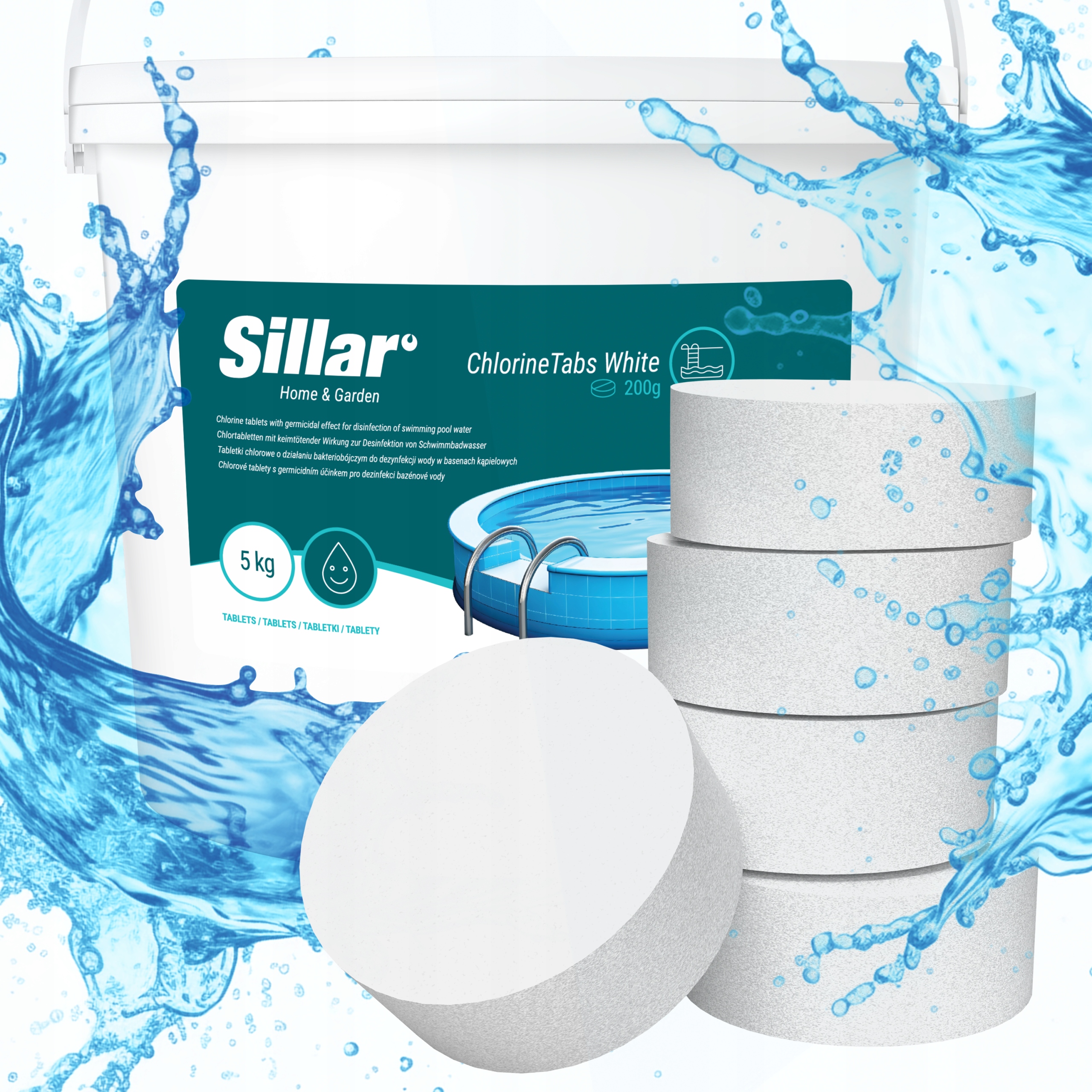 10w1 Chlor tabletki do basenu multifunkcyjne 5kg 200g do chemia basenowa