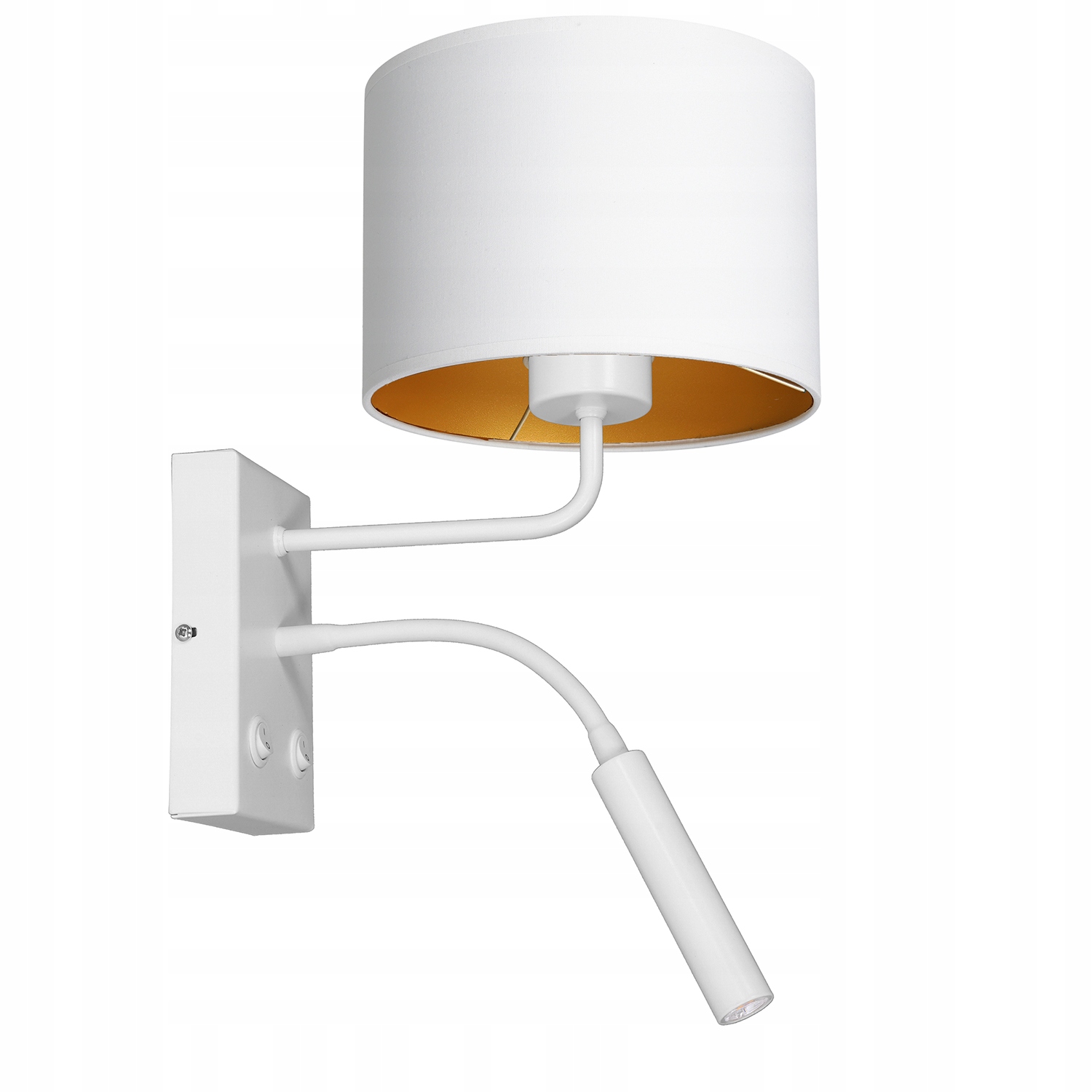 Luminex Nástenné svietidlo Arden Biele so zlatým vnútrom 15W+8W E27+G9