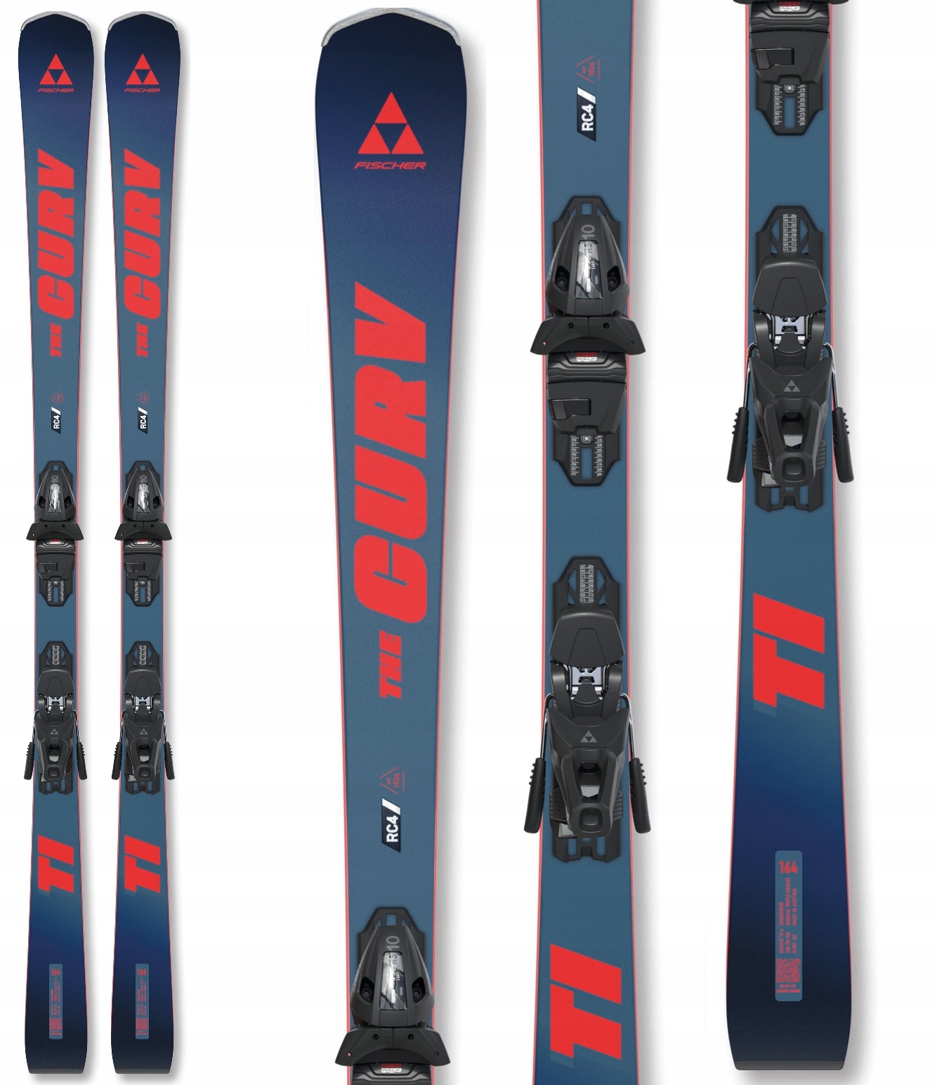 Narty Fischer The Curv Ti Potrójny Promirń Dark Blue Red +wiązania 157 cm