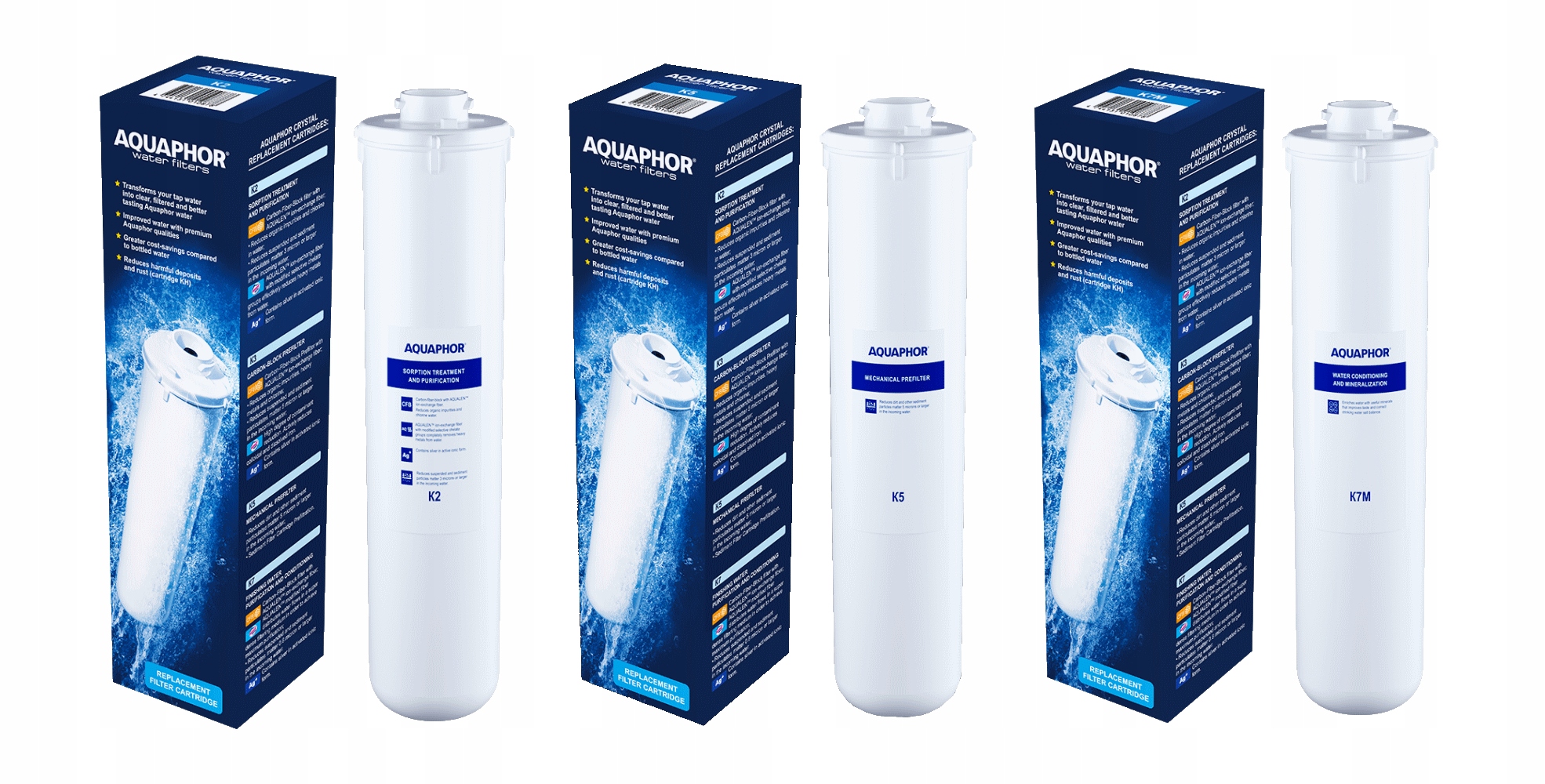 Komplet wkładów do Morion K2 K5 K7M Aquaphor