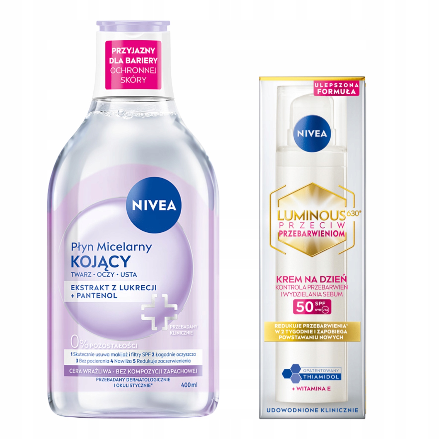 Nivea Cellular Luminous 630 Krém proti pigmentovým skvrnám Micelární voda 400 ml