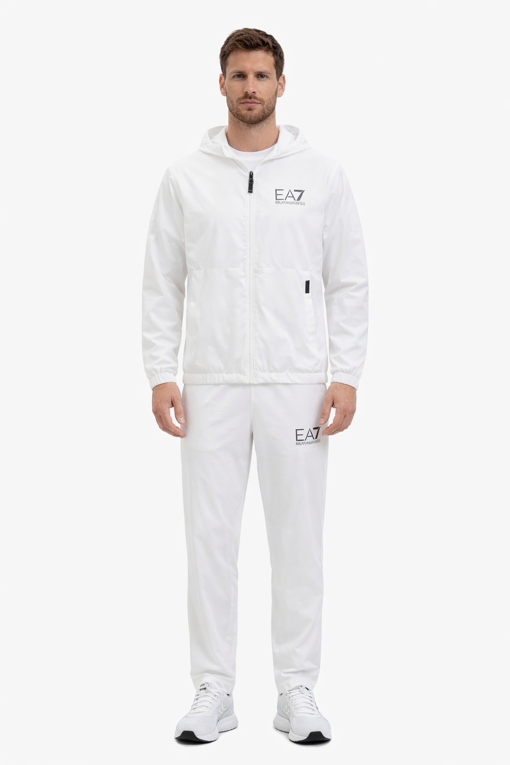 Emporio Armani Bílý Teplákovka S Logem A Kapucí Dlouhý Rukáv XL I3B