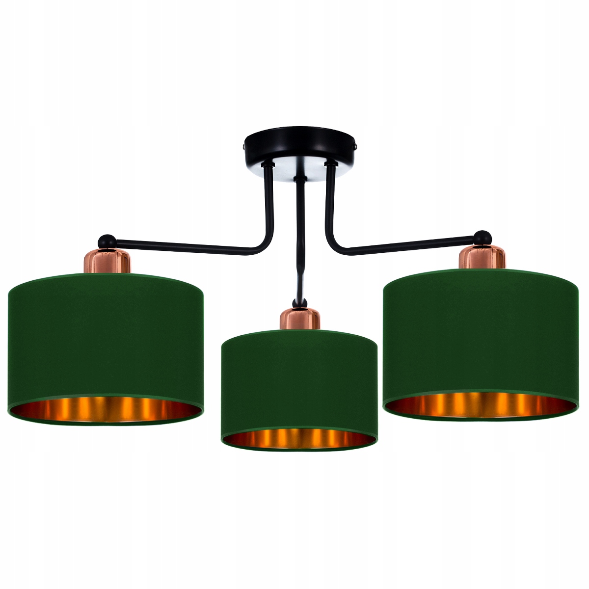 

Lampa Plafon Sufitowa Żyrandol Zielono - Złoty Led