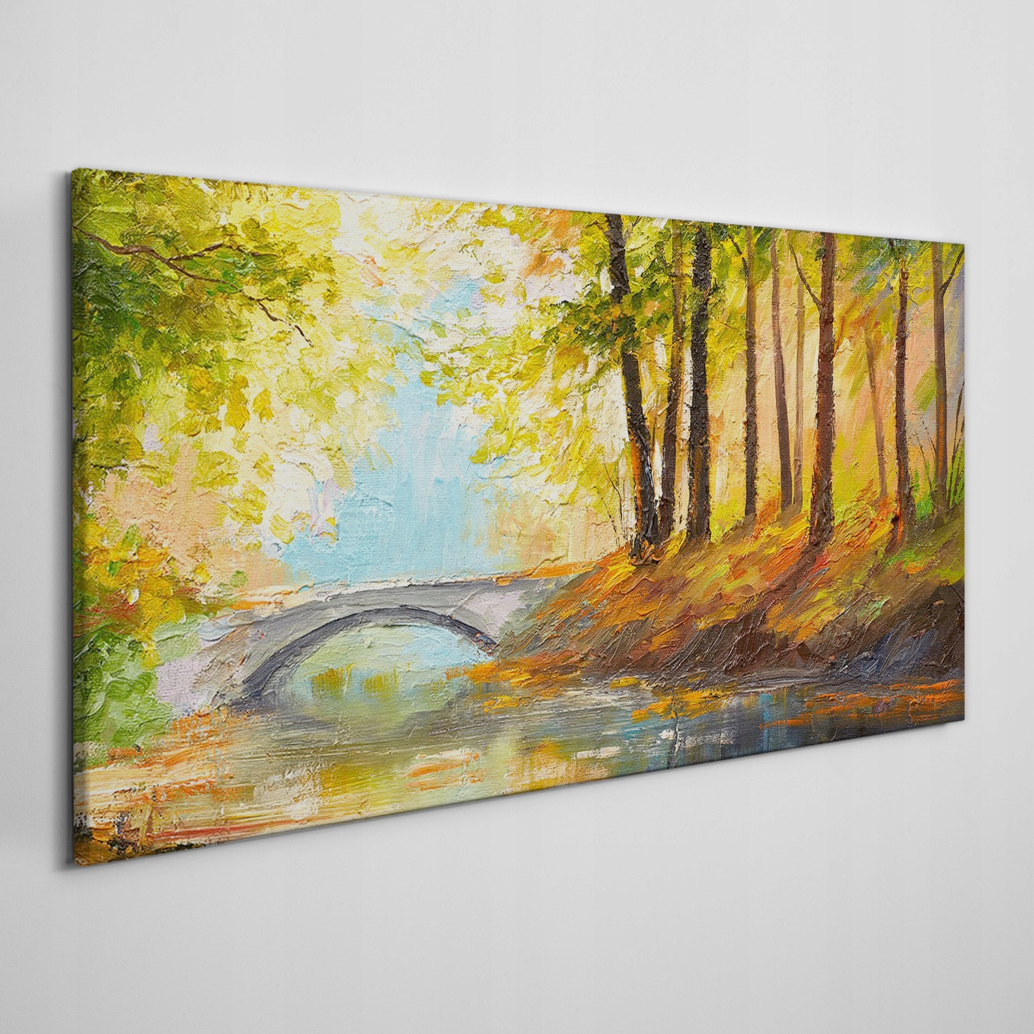 

Obraz na ramie płótno Malarstwo las most 120x60 cm