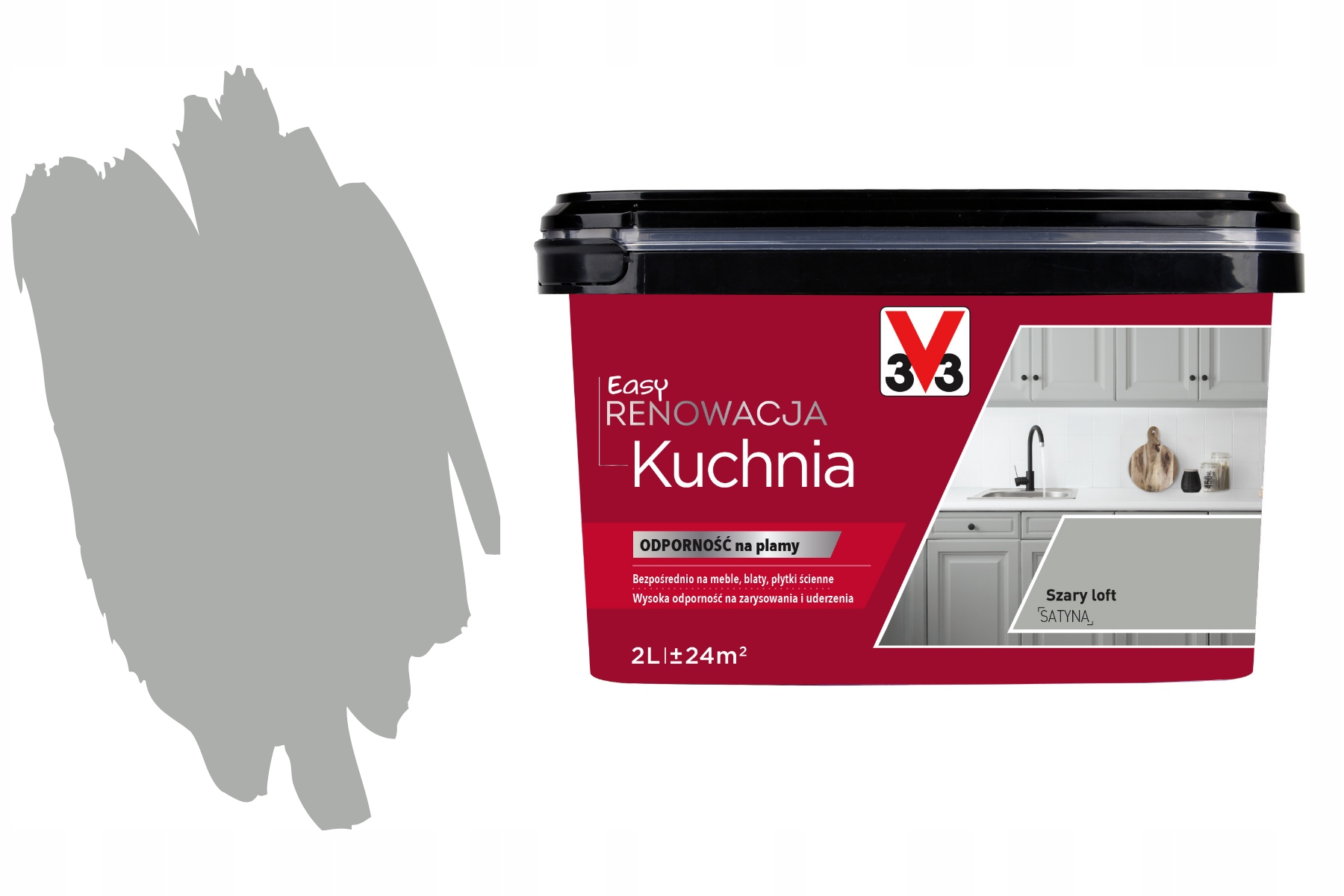 3V3 Easy Renovace Pvc Kafli Kuchyně Rychlá Obnova Boazerie Grey 2000ML