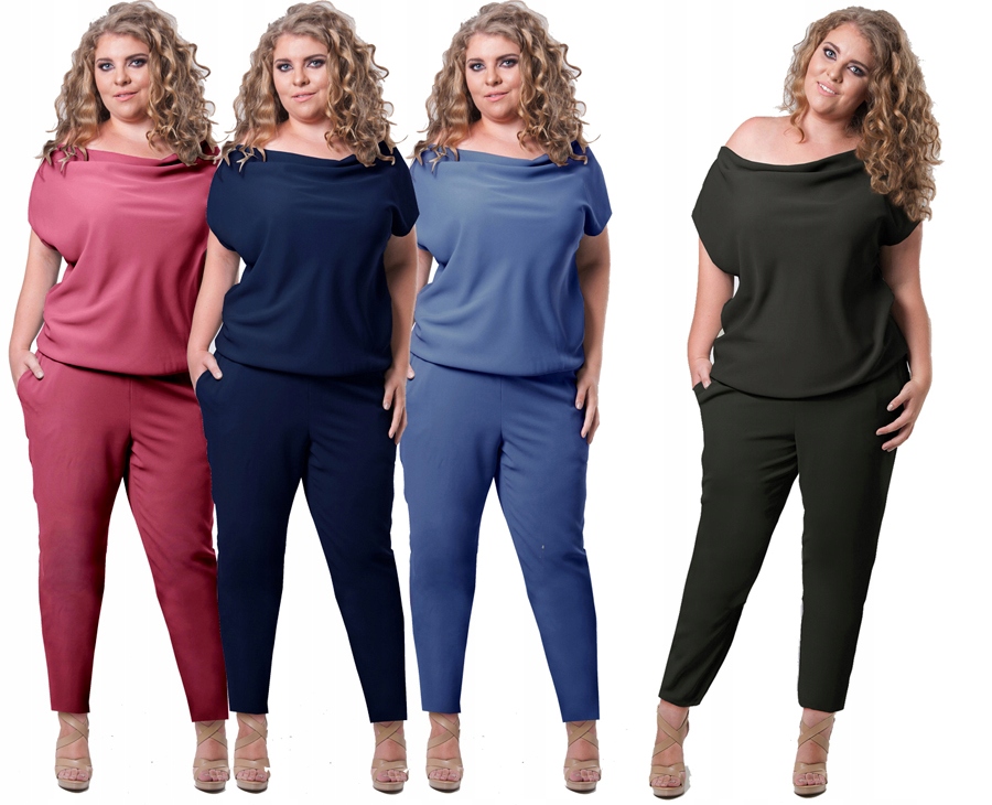 Wyszczuplający ELEGANCKI kombinezon PLUS SIZE tuszujący talię 54 7XL