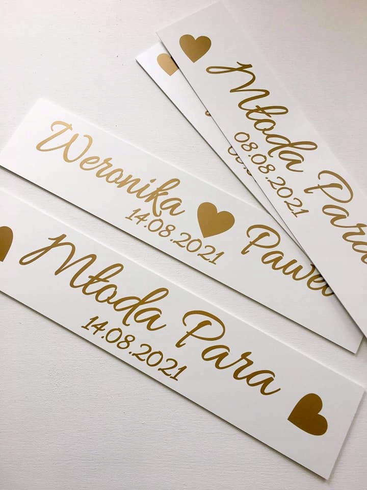 Ślubne tablice dekoracja do samochodu Marka bez marki