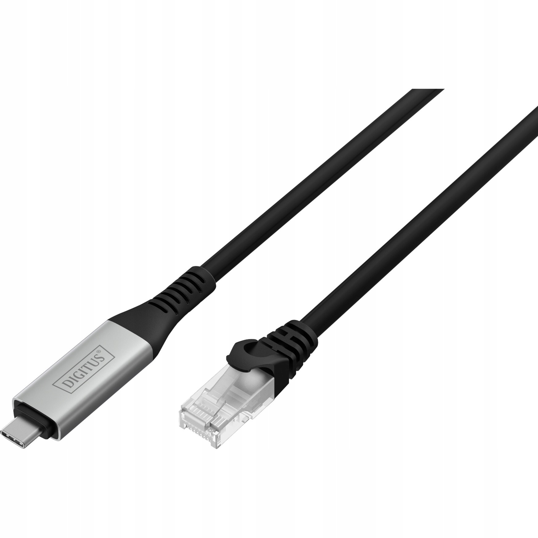 Kabel Usb-c do RJ-45 Cat 6a 1 Gb/s 15 m czarny Lszh Plug & Play