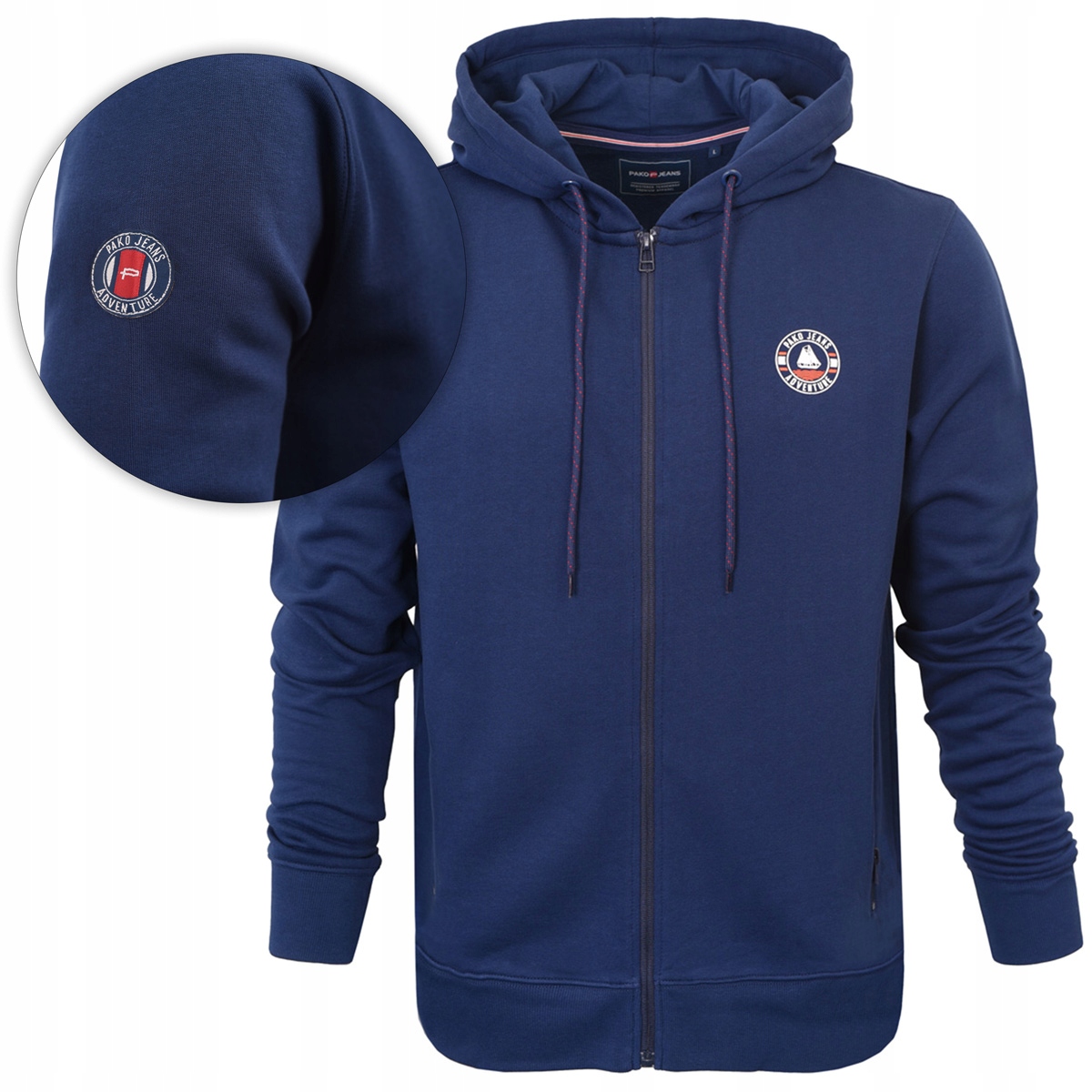 pánská mikina s kapucí na zip sportovní Peak tmavě modrá XL Pako Jeans