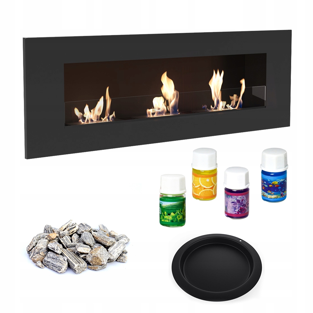 Biokominek Kratki závesný bezdymový Delta 3 1200 Sklo Čierny Aroma MIX Tuv