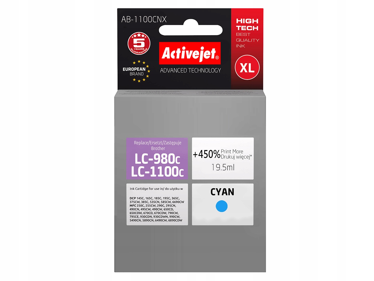 

Tusz do Brother DCP-585CW DCP-6690CW DCPJ715W Cyan