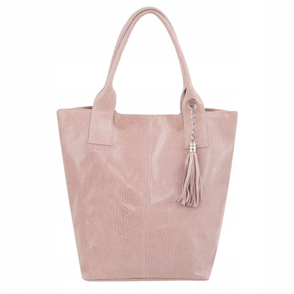 

pudrowy róż Torebka różowa lakierowana Worek A4