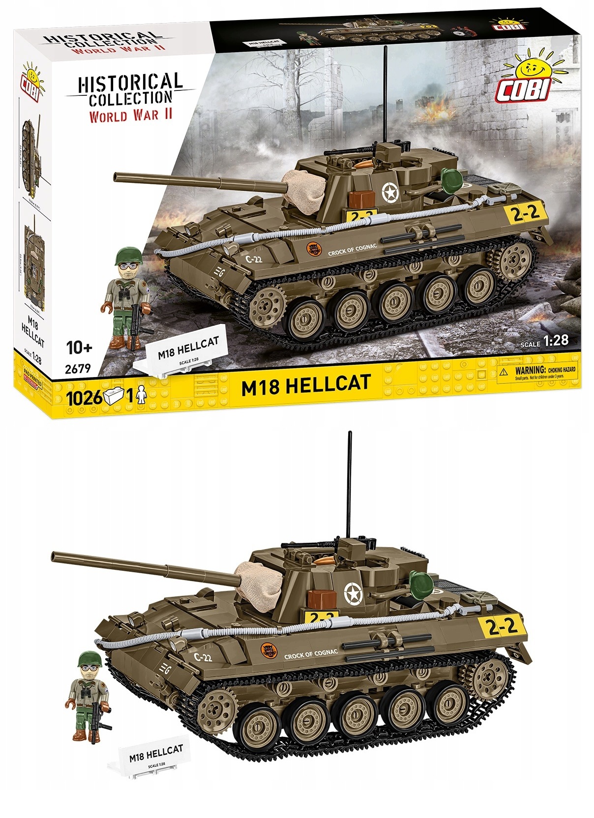 Klocki Cobi 2679 M18 Hellcat niszczyciel czołgów „Crock of Cognac”