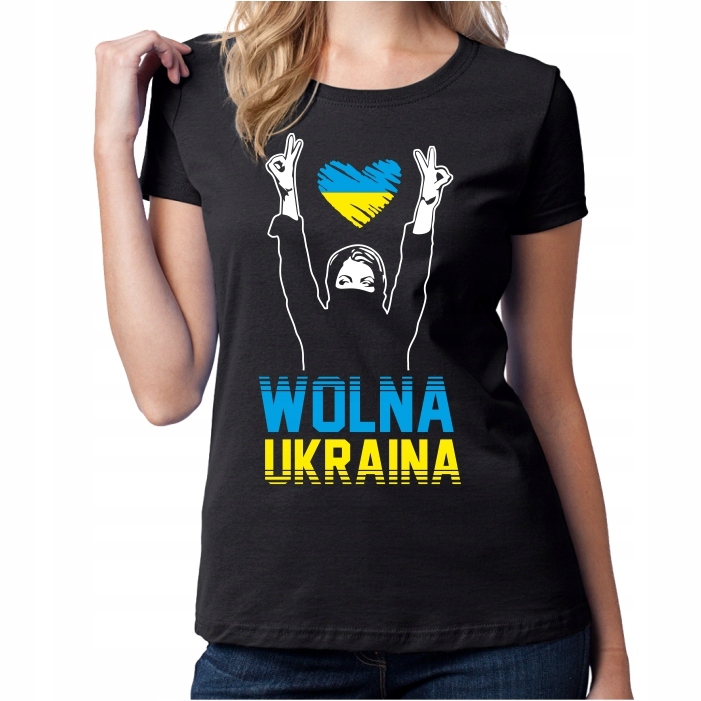 

Damska Koszulka Tshirt Wolna Ukraina Flaga Ukrainy