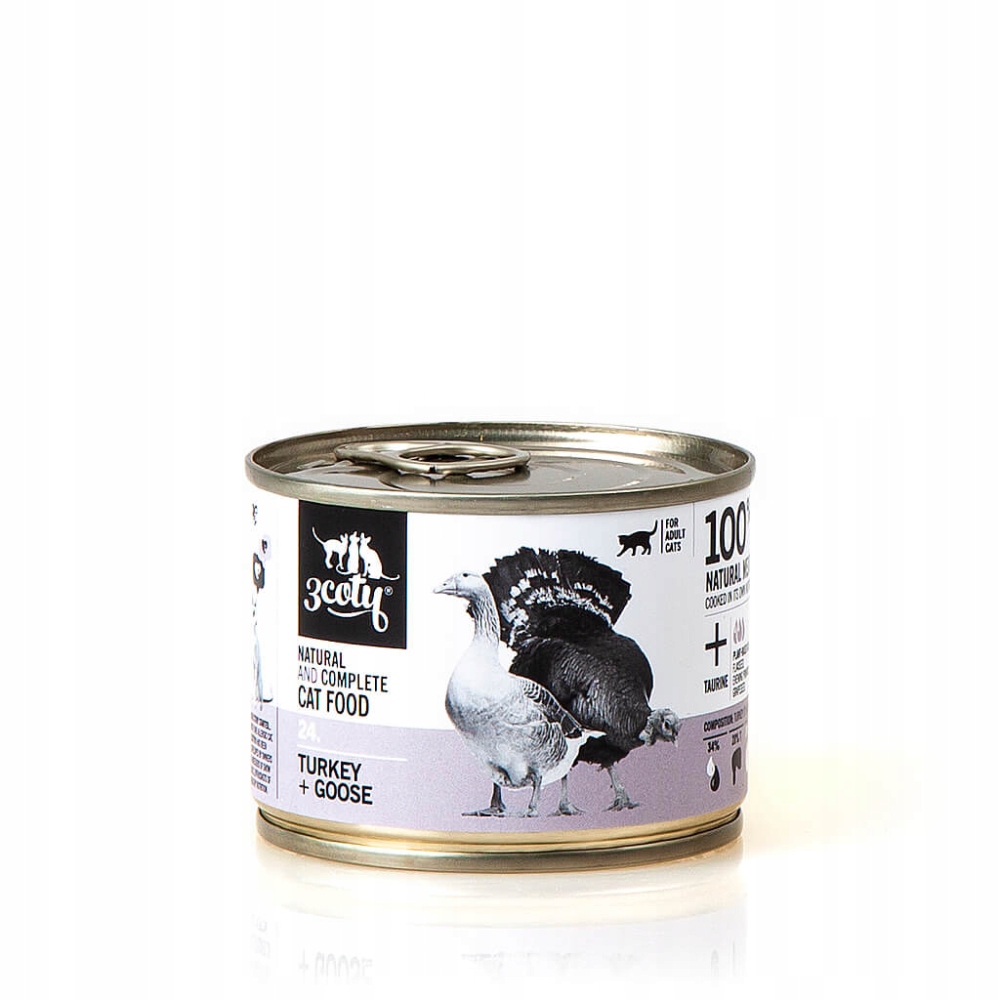 Mokré krmivo pro kočky 3Coty Turkey Goose Adult 6 x 180 g