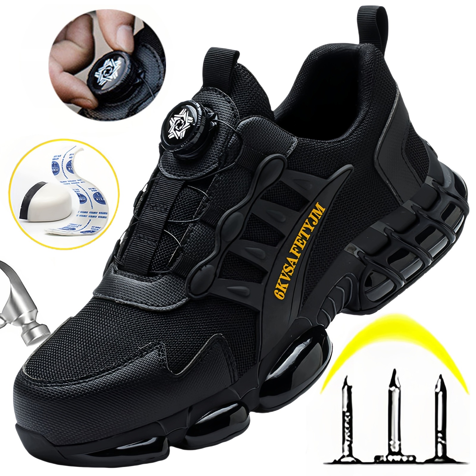 Buty Robocze Ochronne Bhp Sportowe Półbuty Lekkie Czarny ROZMIAR.42