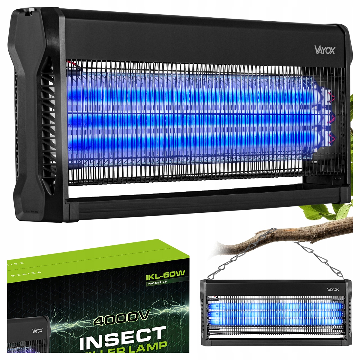 Lampa Owadobójcza Na Komary Muchy Pułapka Elektryczna Mocna 350m2 Pro Vayox