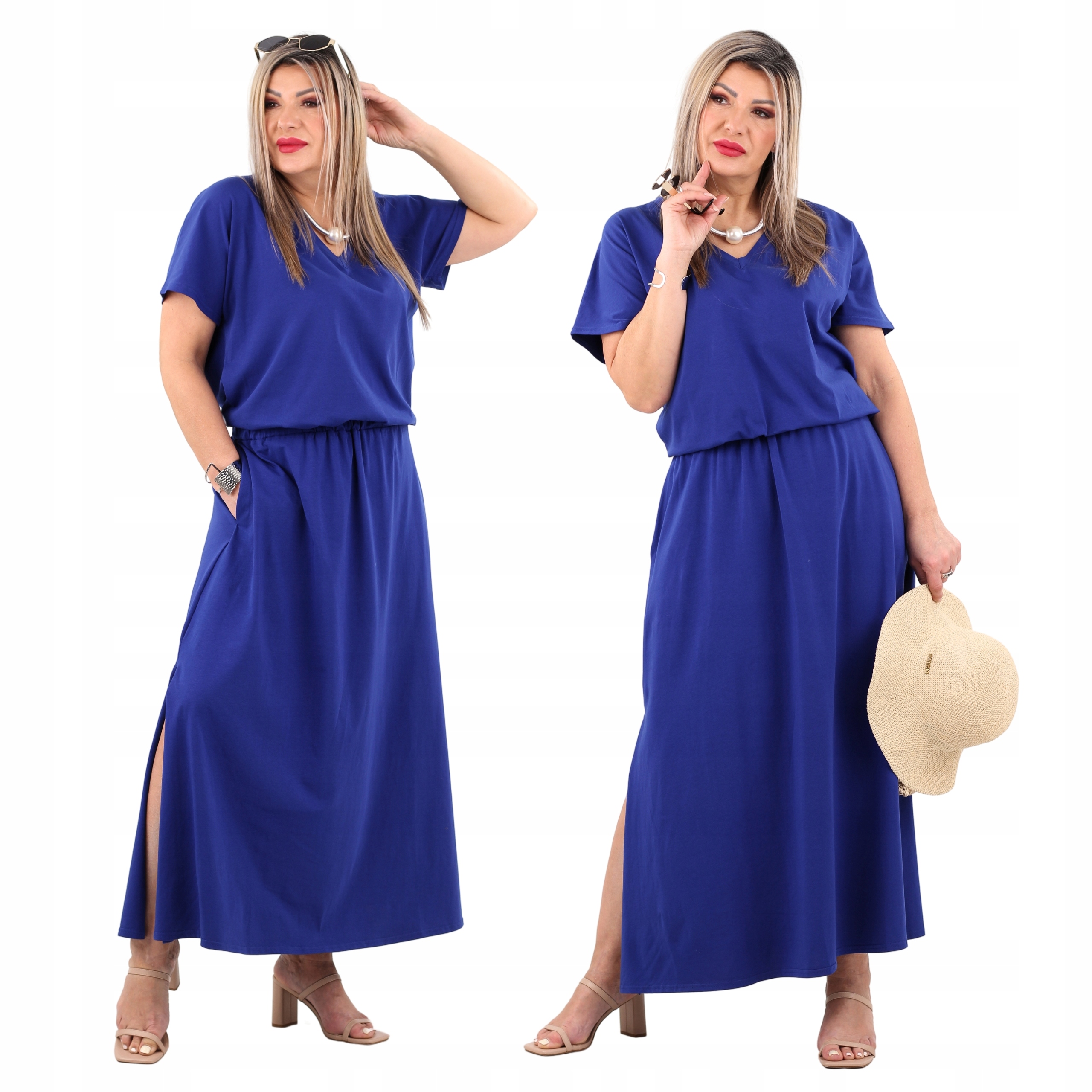 Sukienka zwiewna bawełniana z kieszeniami Polski Producent duże rozmiary