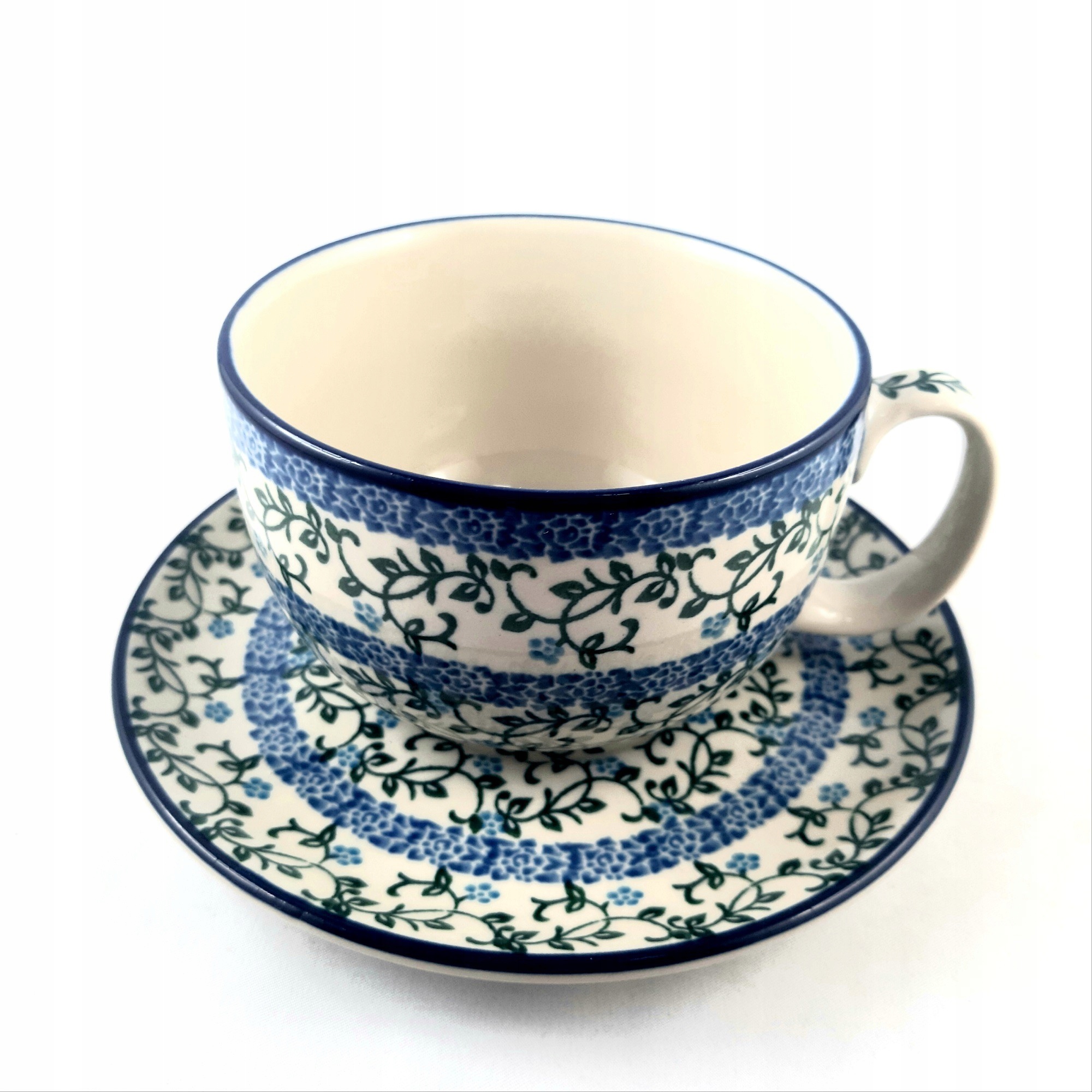 FILIŻANKA ZE SPODKIEM V:0,35L CERAMIKA BOLESŁAWIEC