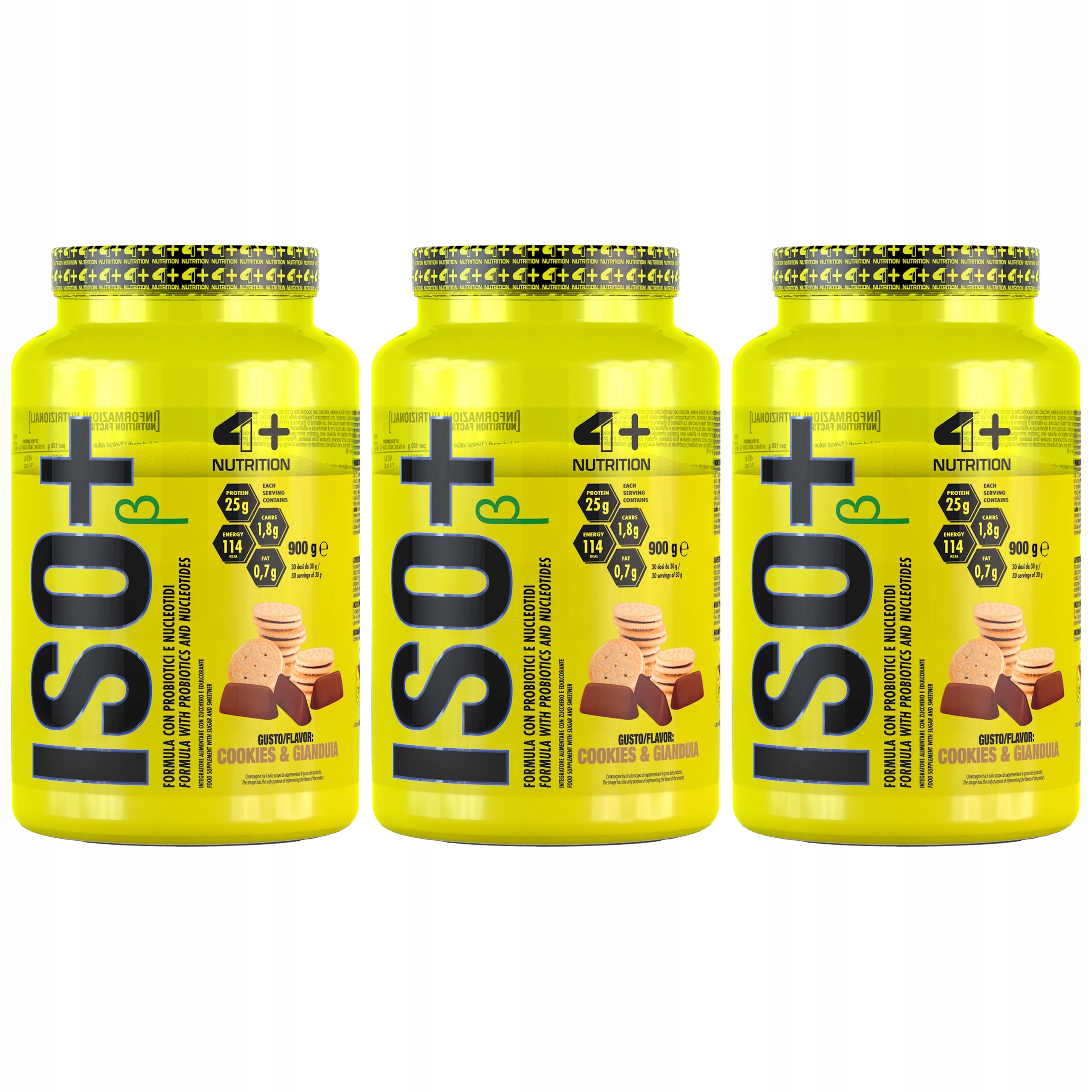 3x Proteinový izolát syrovátkového proteinu Wpi 86% probiotika 26g 900g 4+ Nutrition