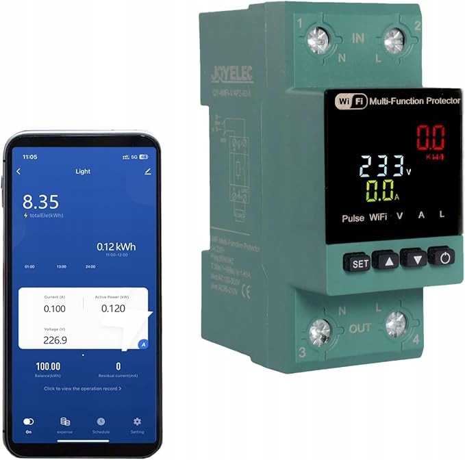 WiFi elektroměr, inteligentní 63A, aplikace Tuya 230 V