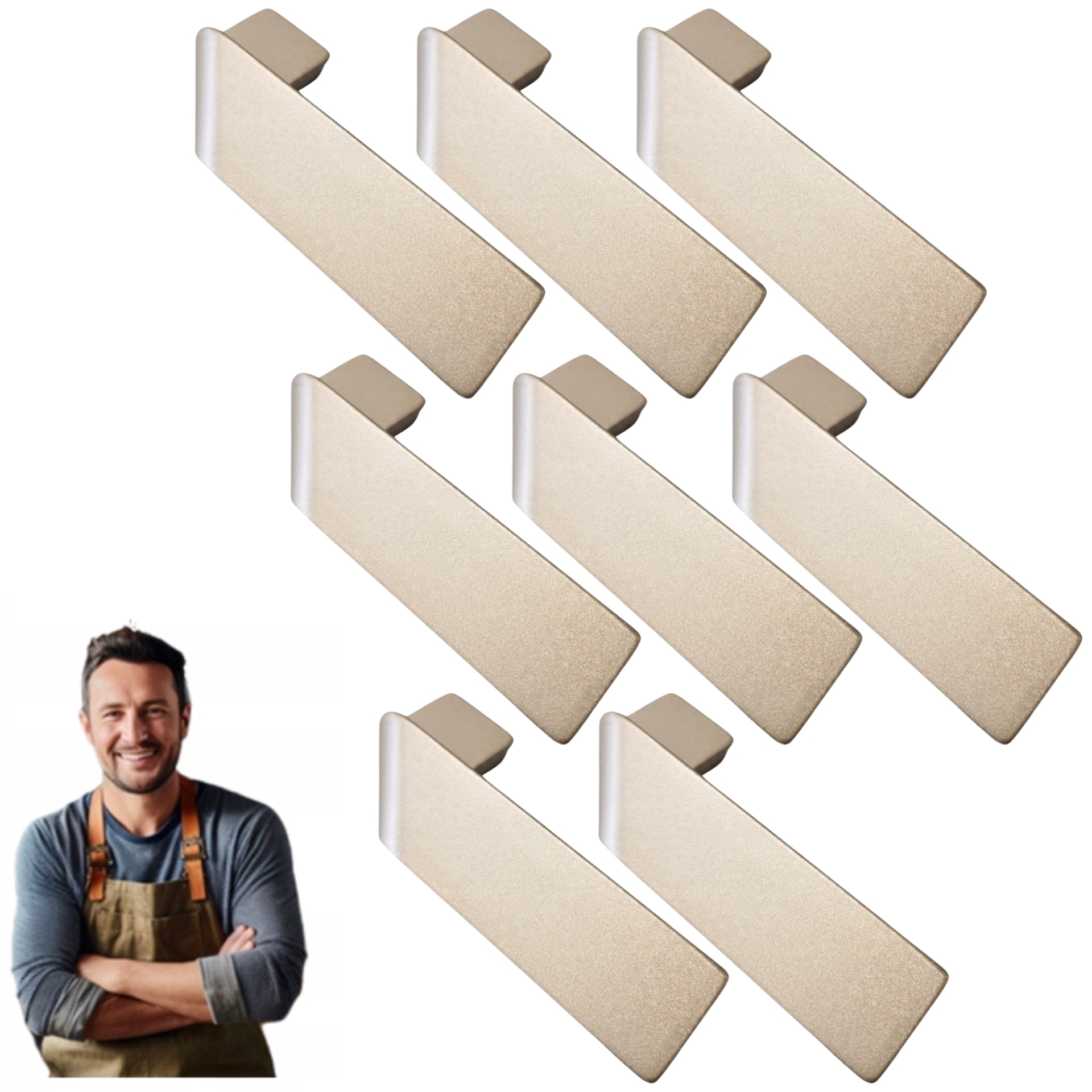 Nábytkový držiak do skrinky Miwa Ľavý 100 mm Perlový Béžový 8ks