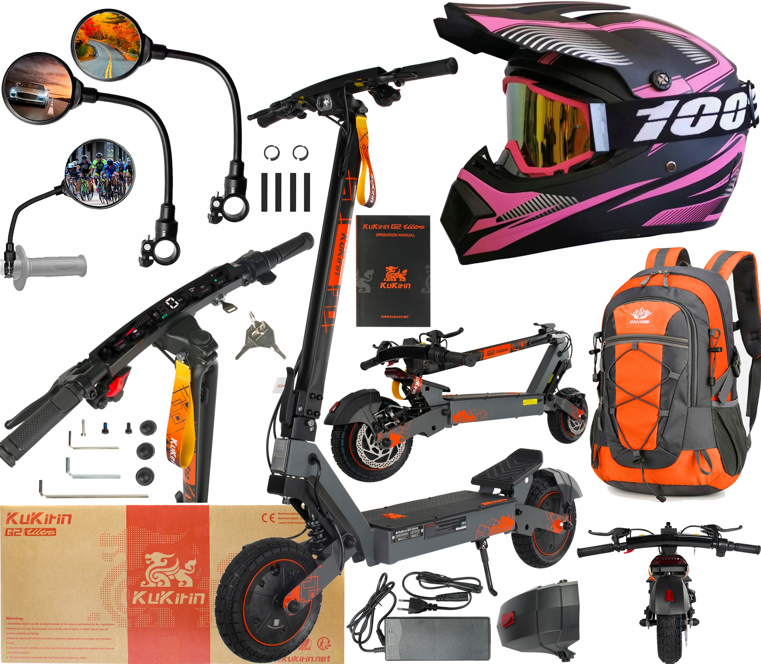 KuKirin G2 Ultra Elektrická vozidla 1600W 48V 18Ah 50km/h 55KM +Dárek