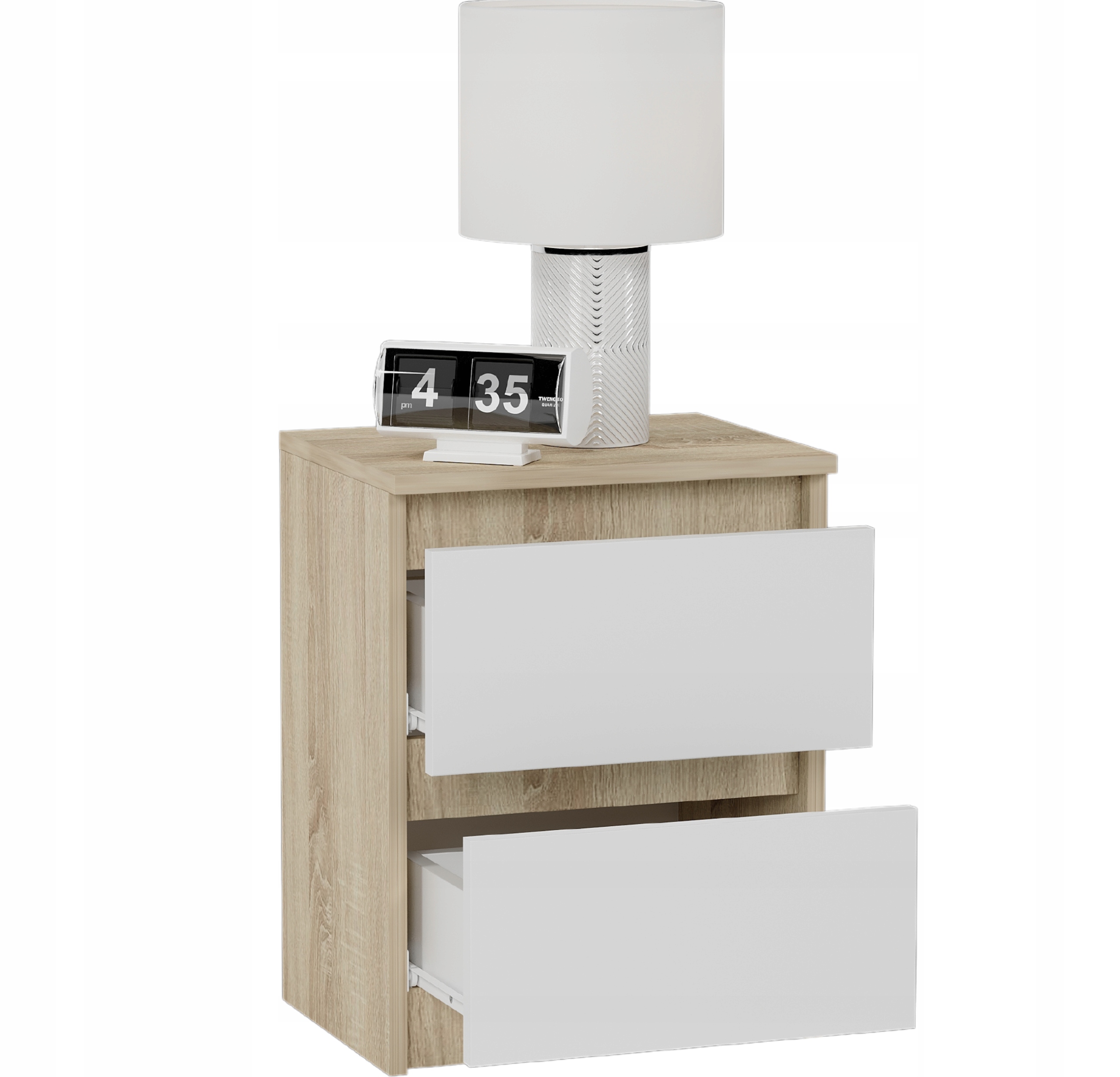 Szafka nocna komoda stolik biały 40cm R-2 SONOMA MIX