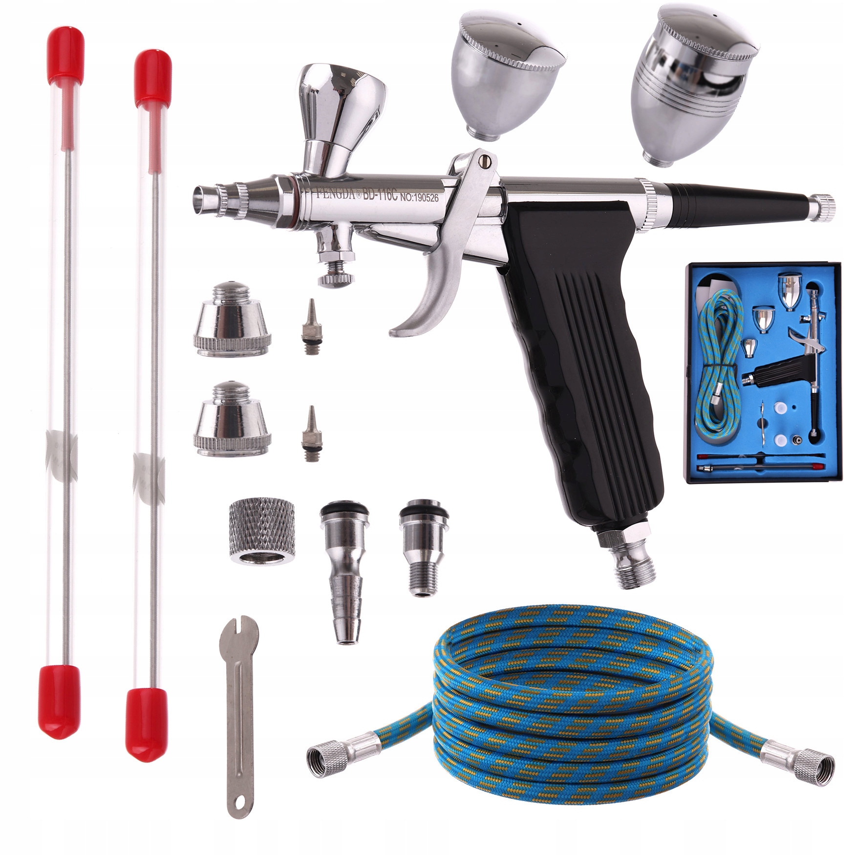 Pistolový Airbrush Sada 3 Trysek 0.3 0.5 0.8 MM Pro Malování Modelů