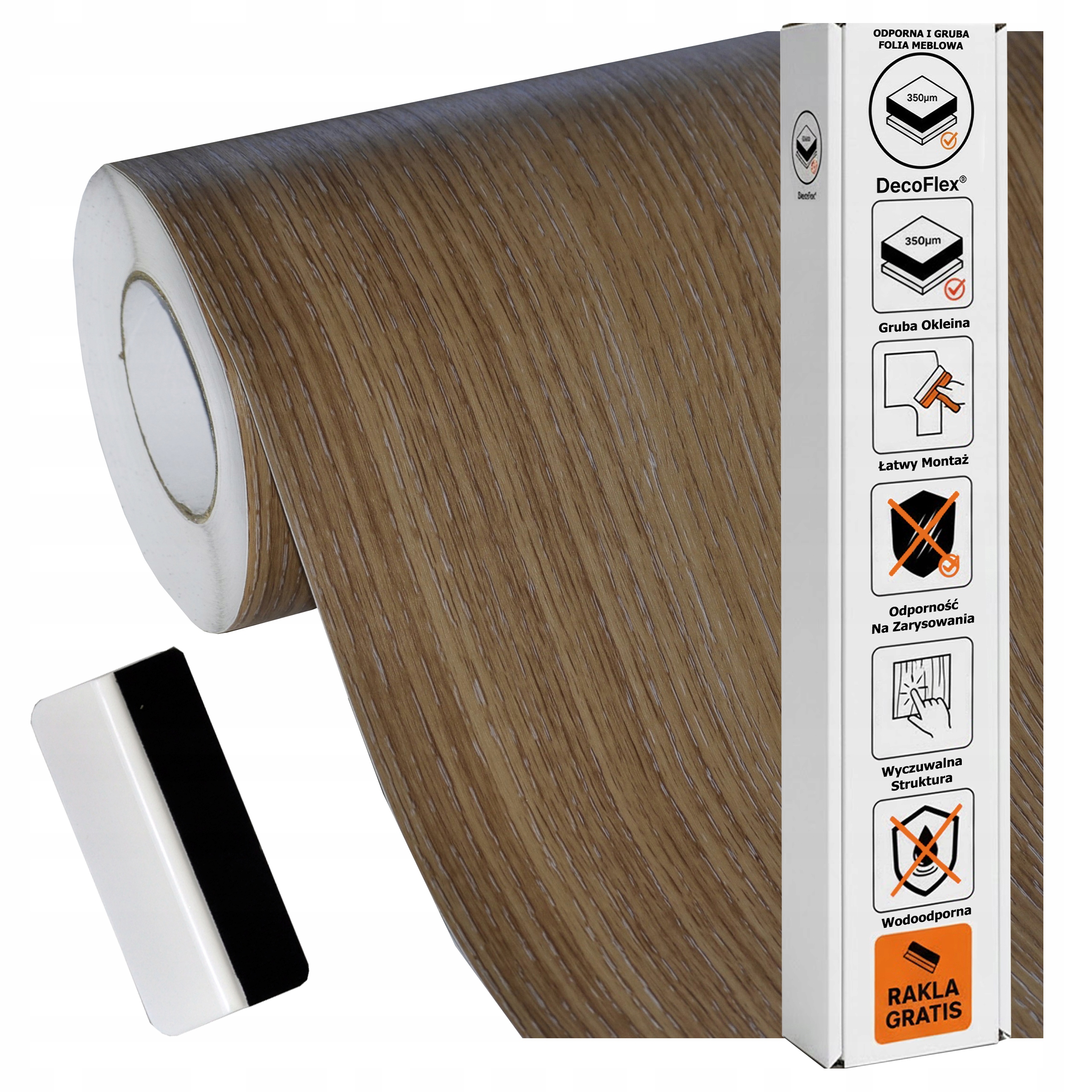 Samolepicí nábytková dýha 122 x 400 cm, deska dveří, silná struktura, dřevo