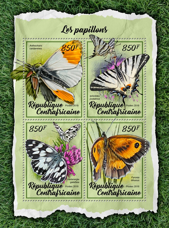 Motyle, owady Cent. Afryka arkusik #CA18008a